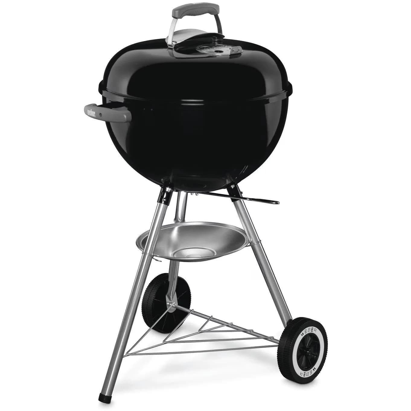 Durable Charcoal Grill with Rust Resistant, 18" Kettle - Porcelain Enameled Rolled Steel Bowl & Lid Black Model A6CD7B