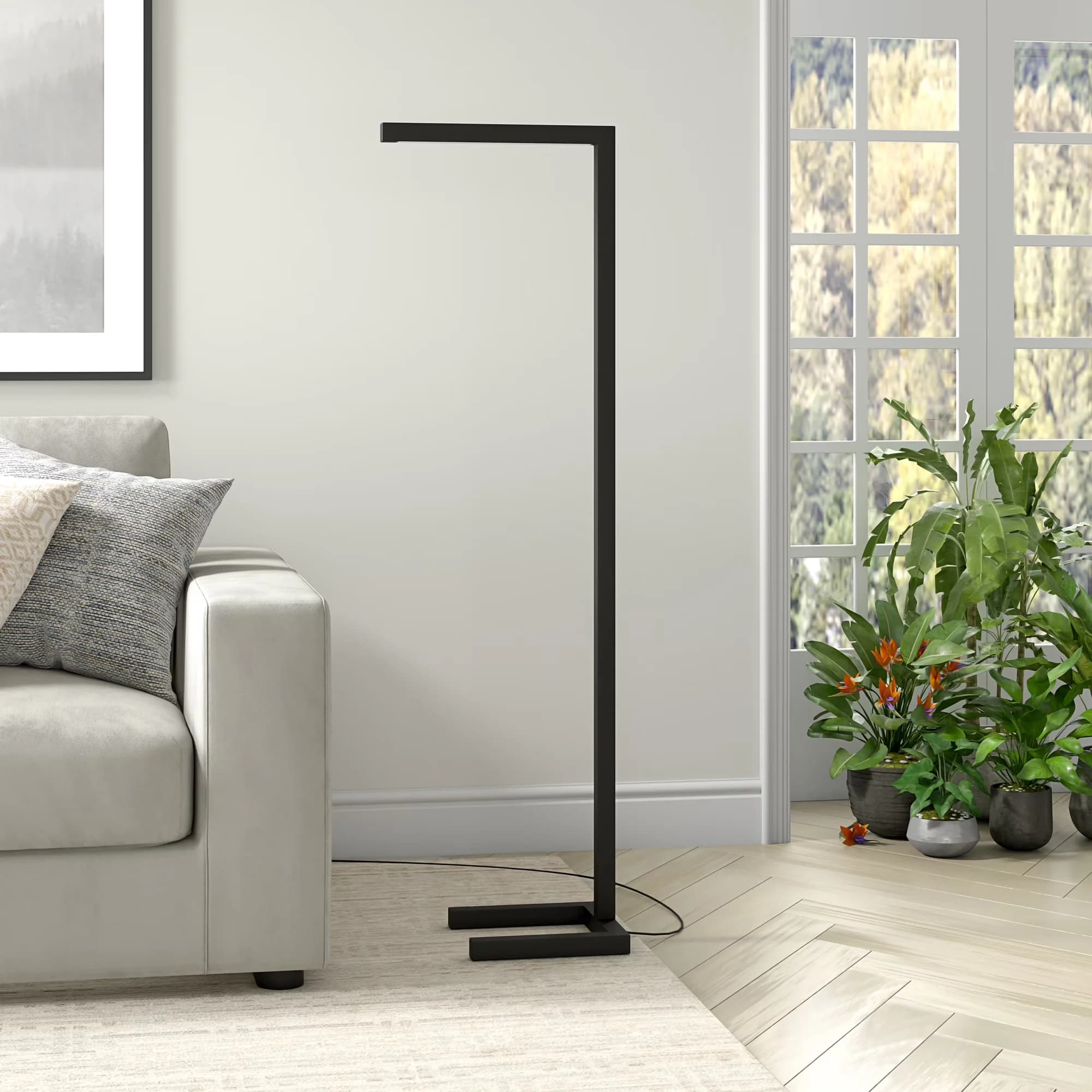 Reliable Floor Lamp with LED, Dimmable, Malin 52" Modern Metal - Black Metal Model A488F2