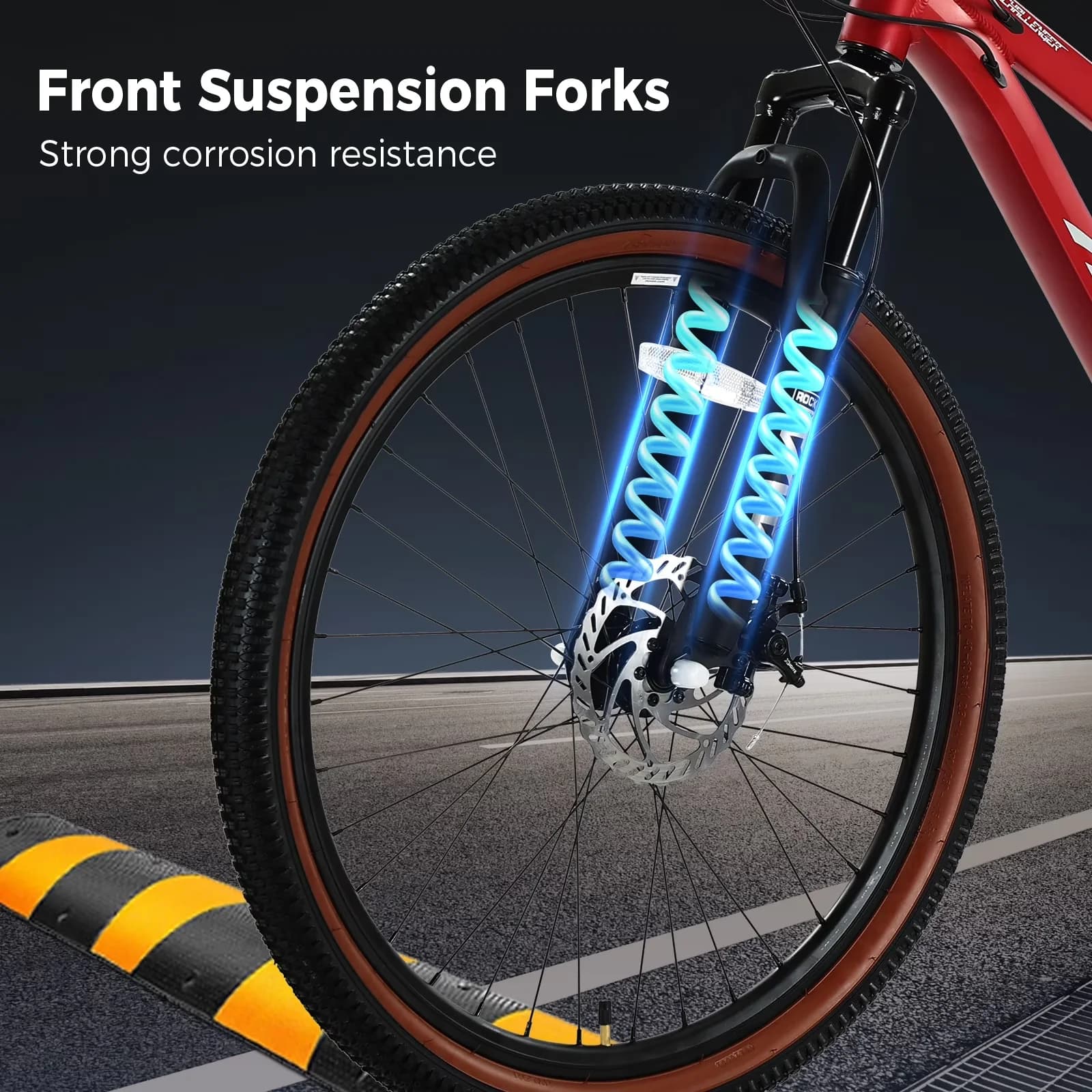 Essential Mountain Bike with Lightweight, Dual Disc Brake Bicycle, 21 Speed - Red Model F63EE9