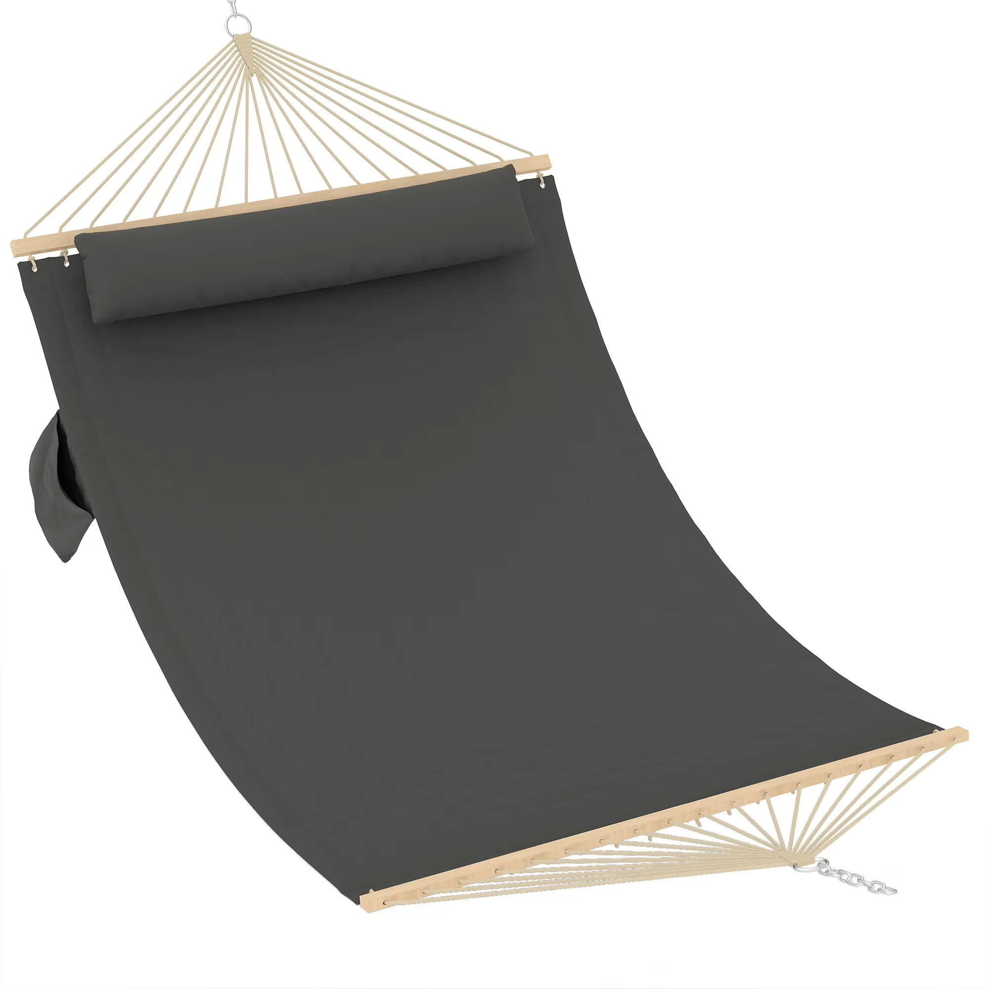 Reliable Patio Chair with Adjustable, Double Quilted Hammock - Premium Materials Gray for Large, Outdoor Model 20D10F