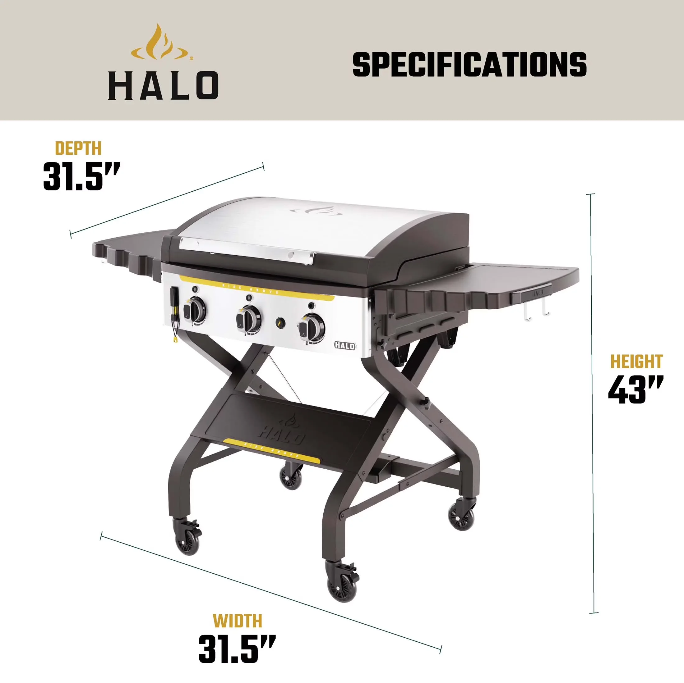 Modern Flat Top Grill with Warming Rack, Lid and Rear Grease System - Multicolor Steel Model E405EB