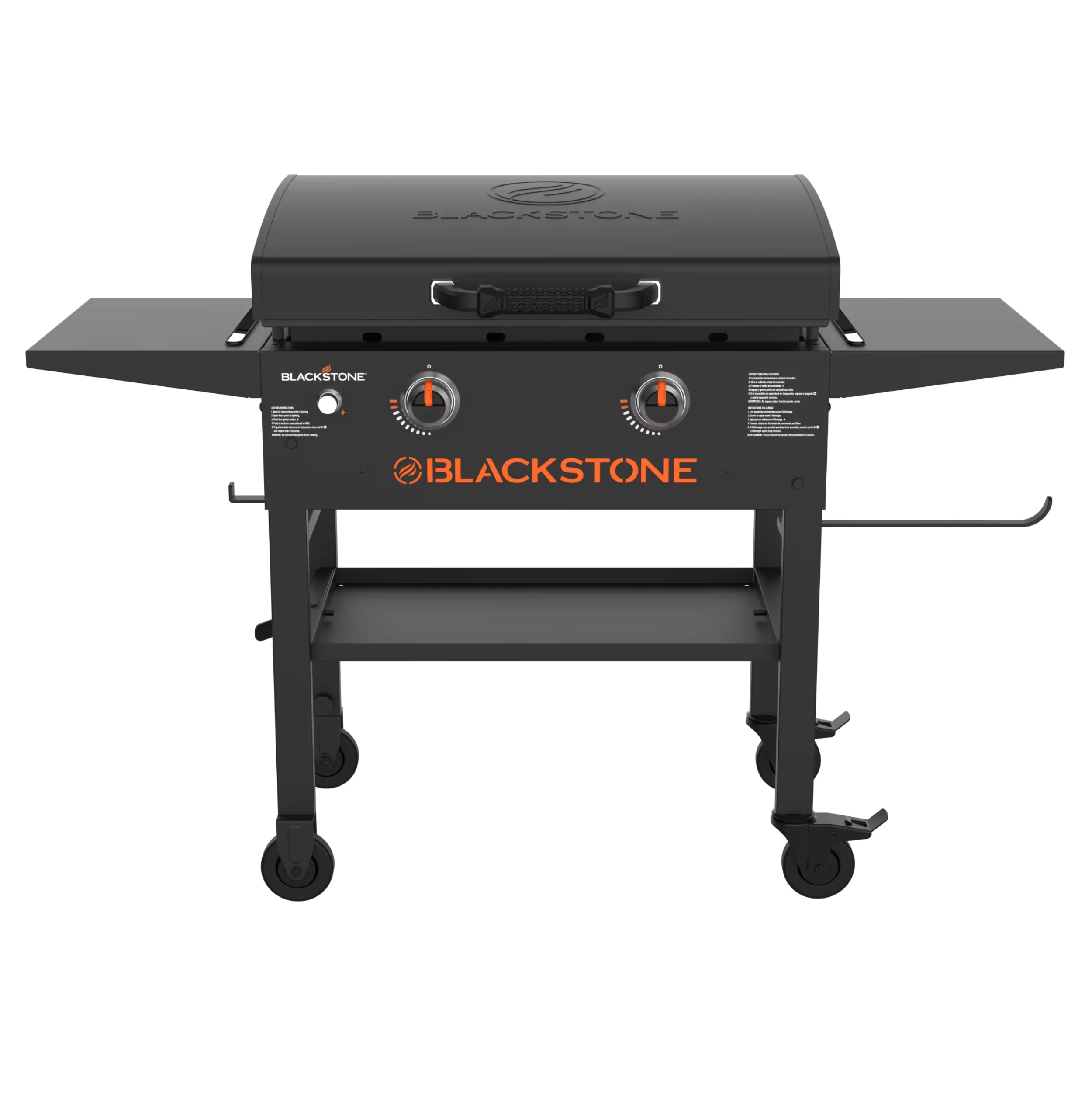 Efficient Flat Top Grill with Grease Pan, Original Outdoor Griddle, 28 Inch 2-Burner - Steel Model 7DD64A