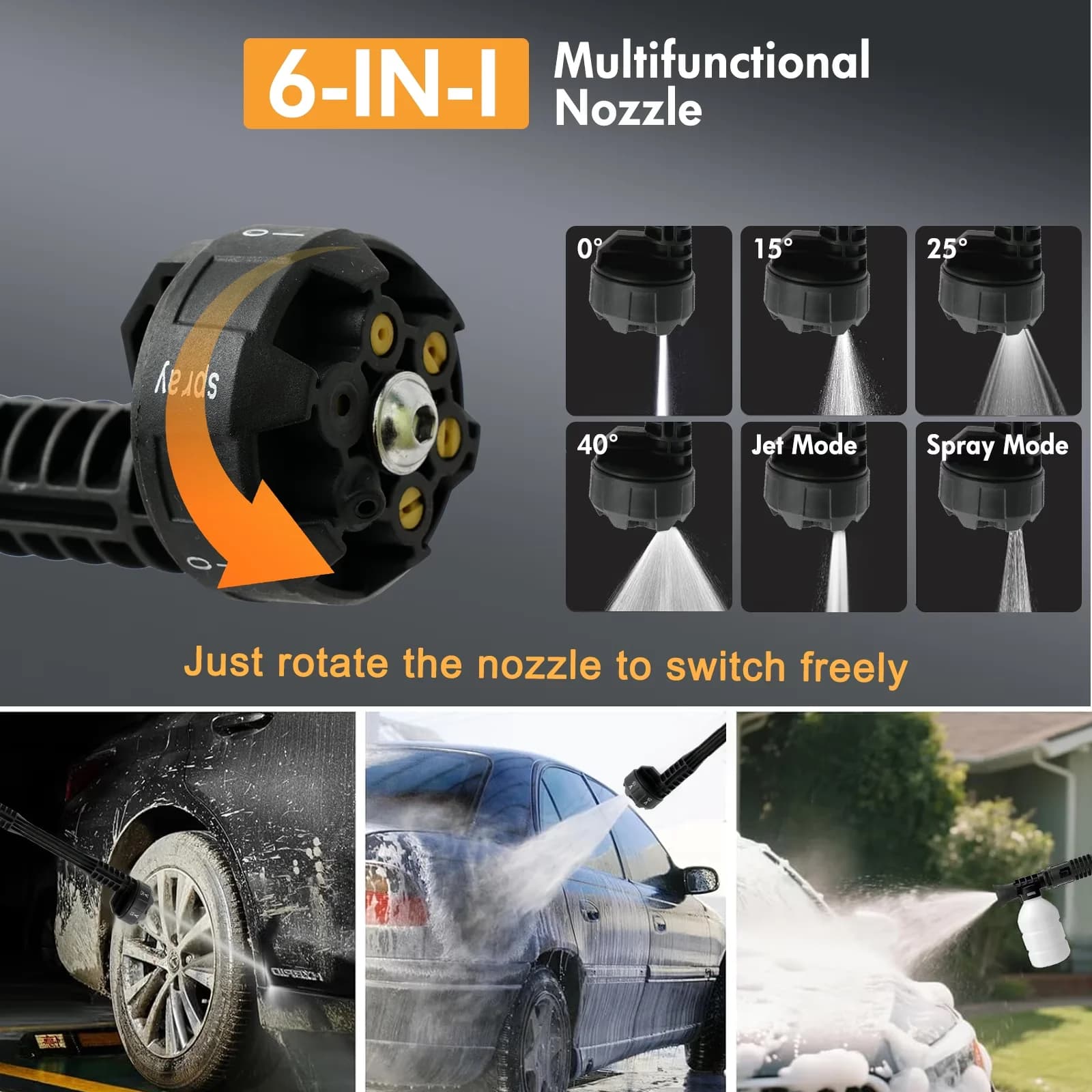 Premium Pressure Washer with Battery, 21V, Portable High Car Wash for Home and Office - Model 71D24A