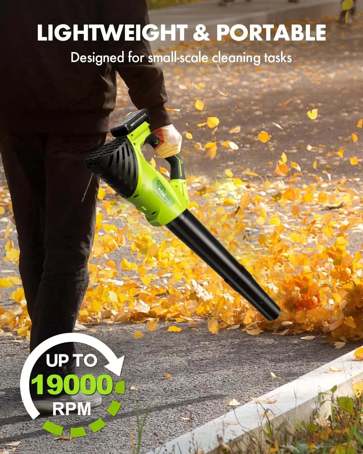 Leaf Blower Compact with Battery, 20V, Cordless - Sleek Profile Model 00BE22