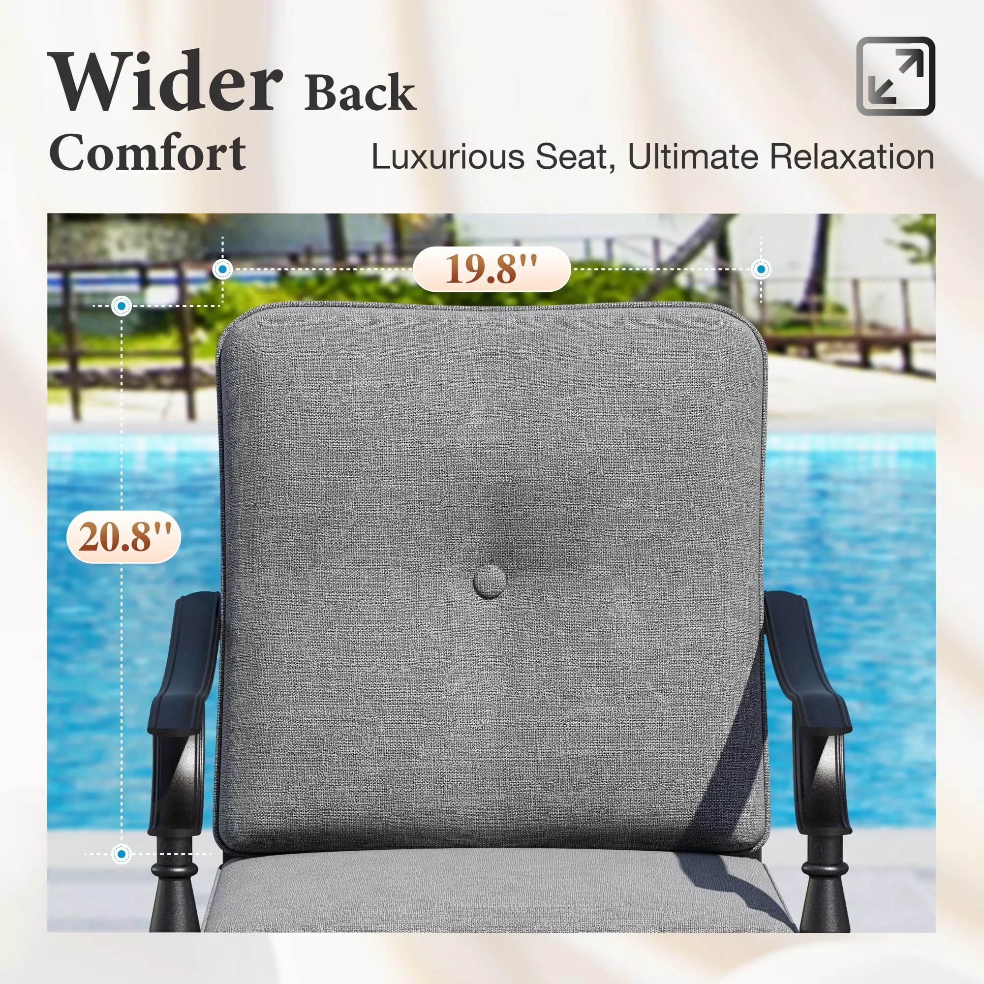 Efficient Patio Dining Set with Weatherproof, 4 Fixed Chairs & 60" Table - Steel & Cushion Black Model EB9362