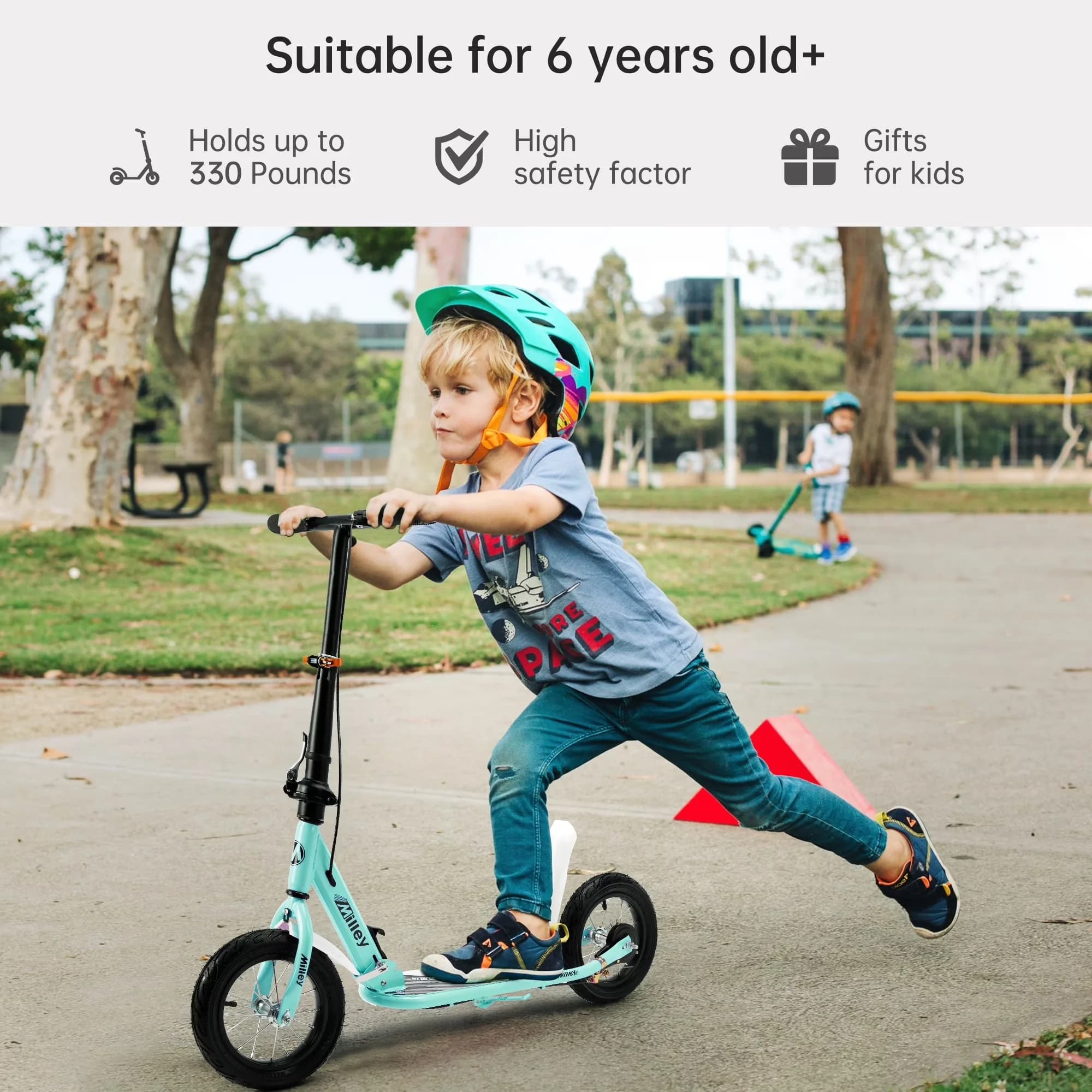 Essential Scooter with Lightweight, Foldable - Metal Green Shock - Traditional Style Model 8ADB84
