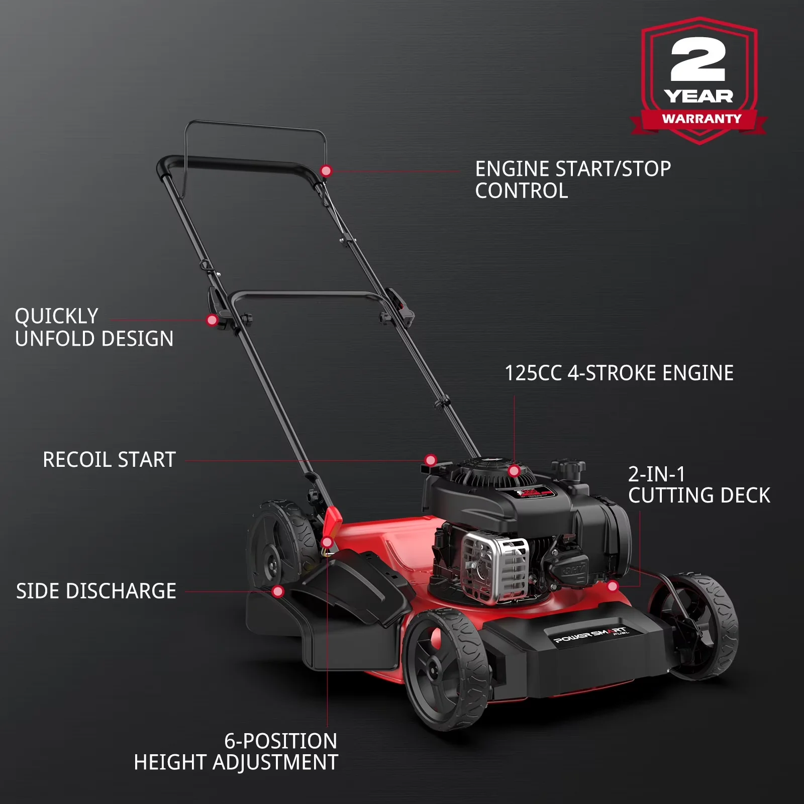 Push Mower Innovative with Adjustable Handle Bar, Adjustable Cutting Height - Model F97F1B