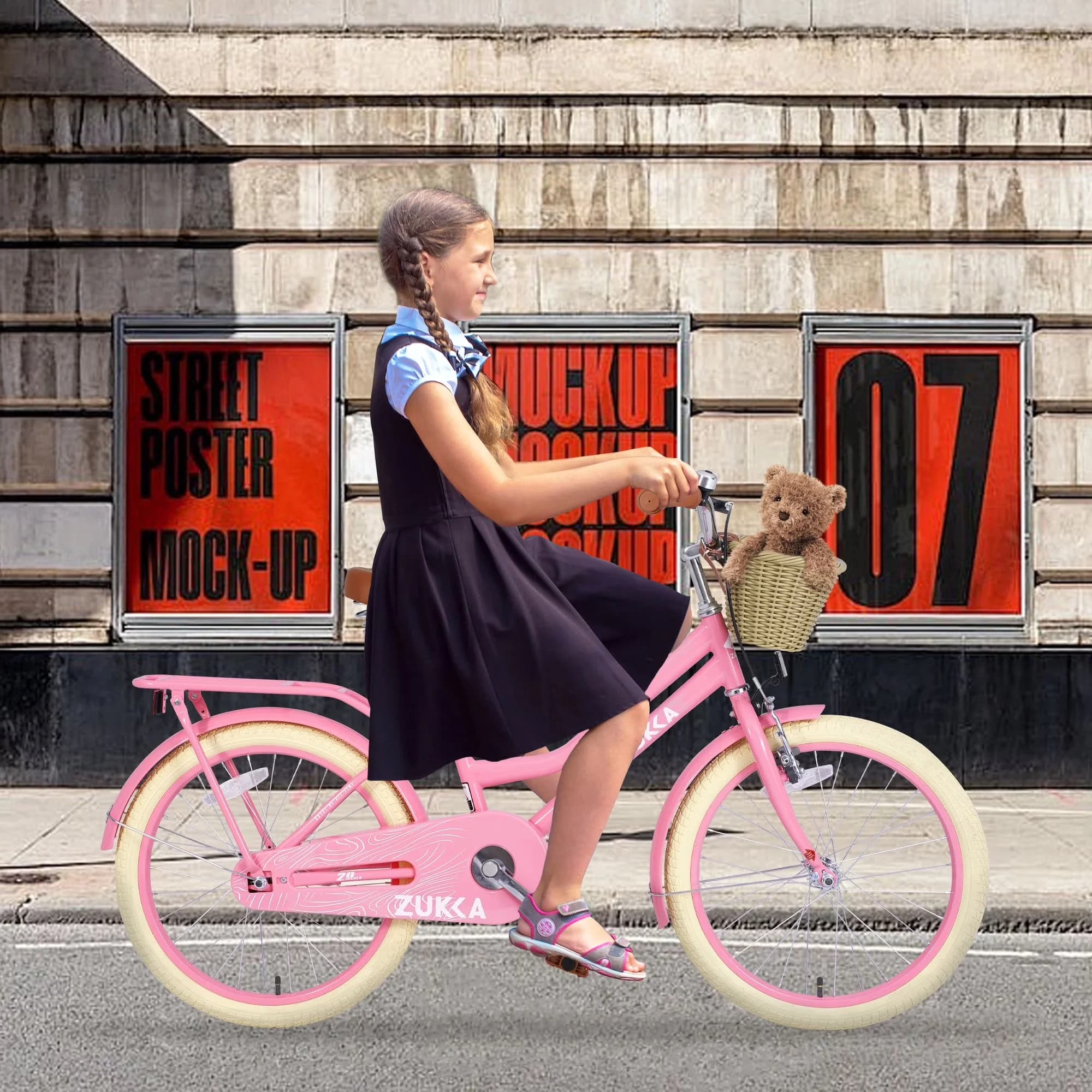 Innovative Kids Bike with PRODUCT DETAILS, Basket, Girls - Pink 7-10 for Daily Use Model 7569EB