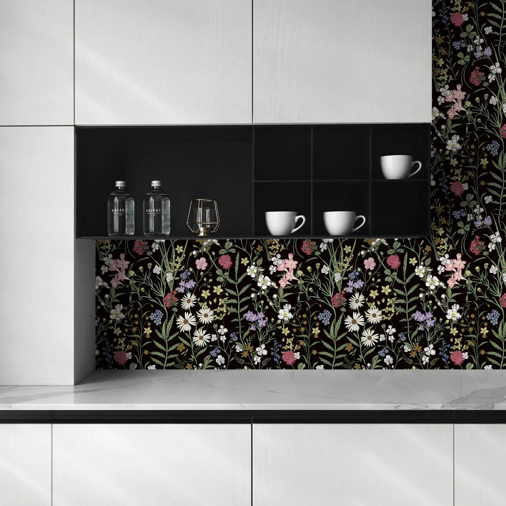 Classic Wallpaper with Easy To Clean, Removable, Safe To Use - Black Pvc for Living Room, Bedroom Model A32598