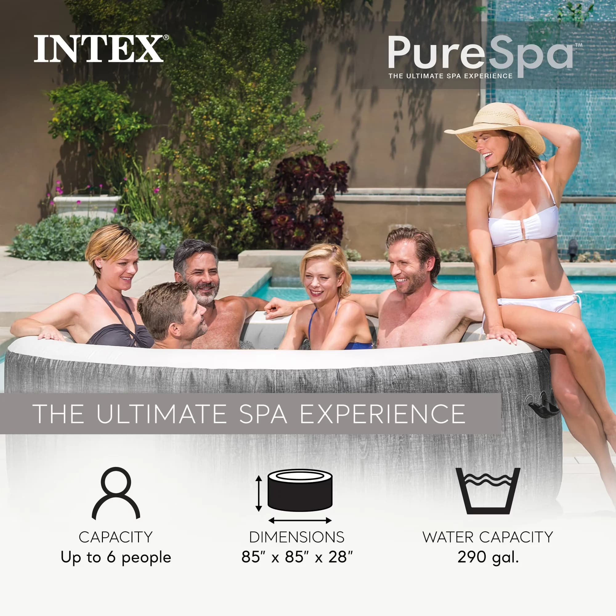 Hot Tub Innovative with Inflatable - Blue 8 Pack - Contemporary Style Model 6608A6