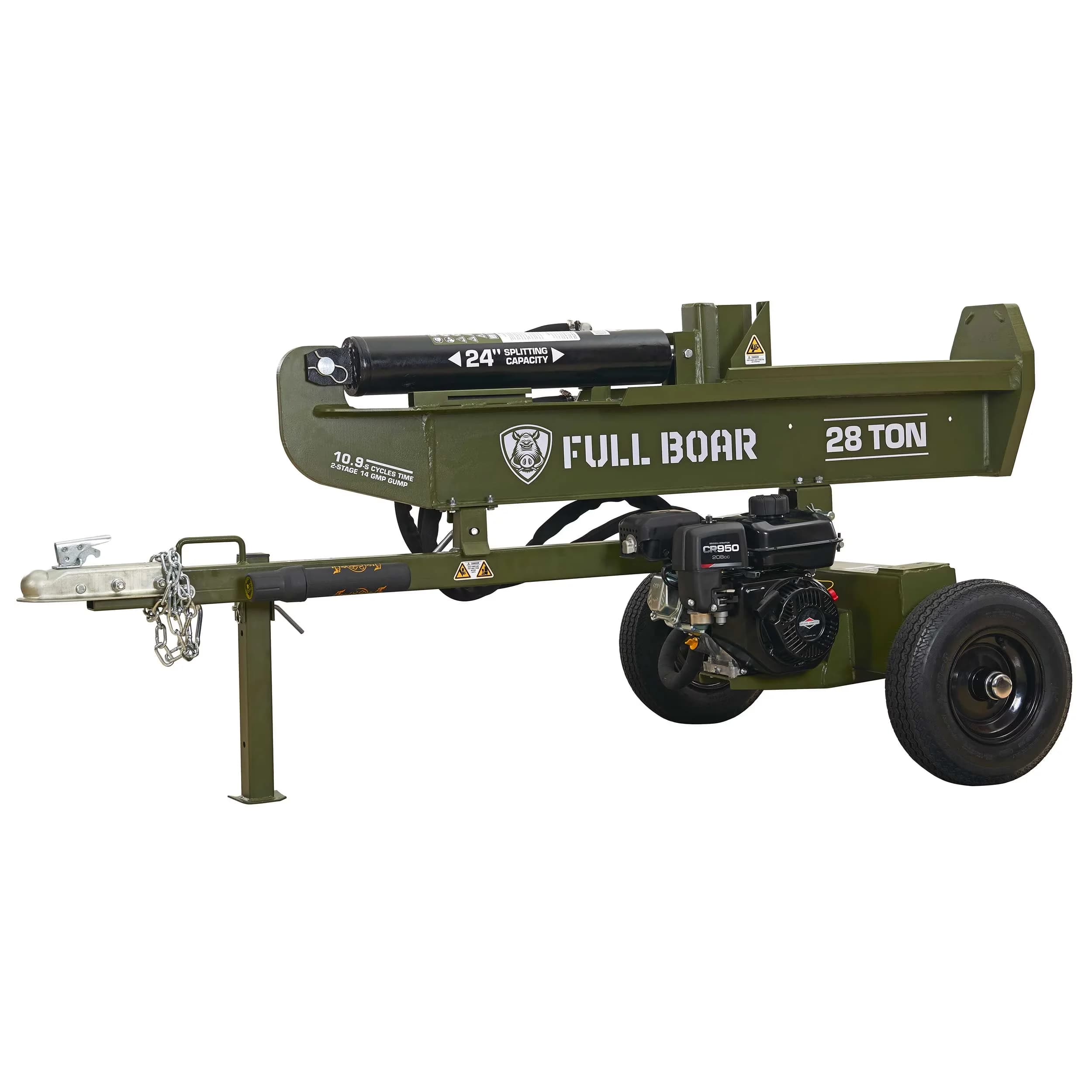 Sleek Logsplitter with Wheeled, Heavy Duty H beam structural design - 49 Model 74D828