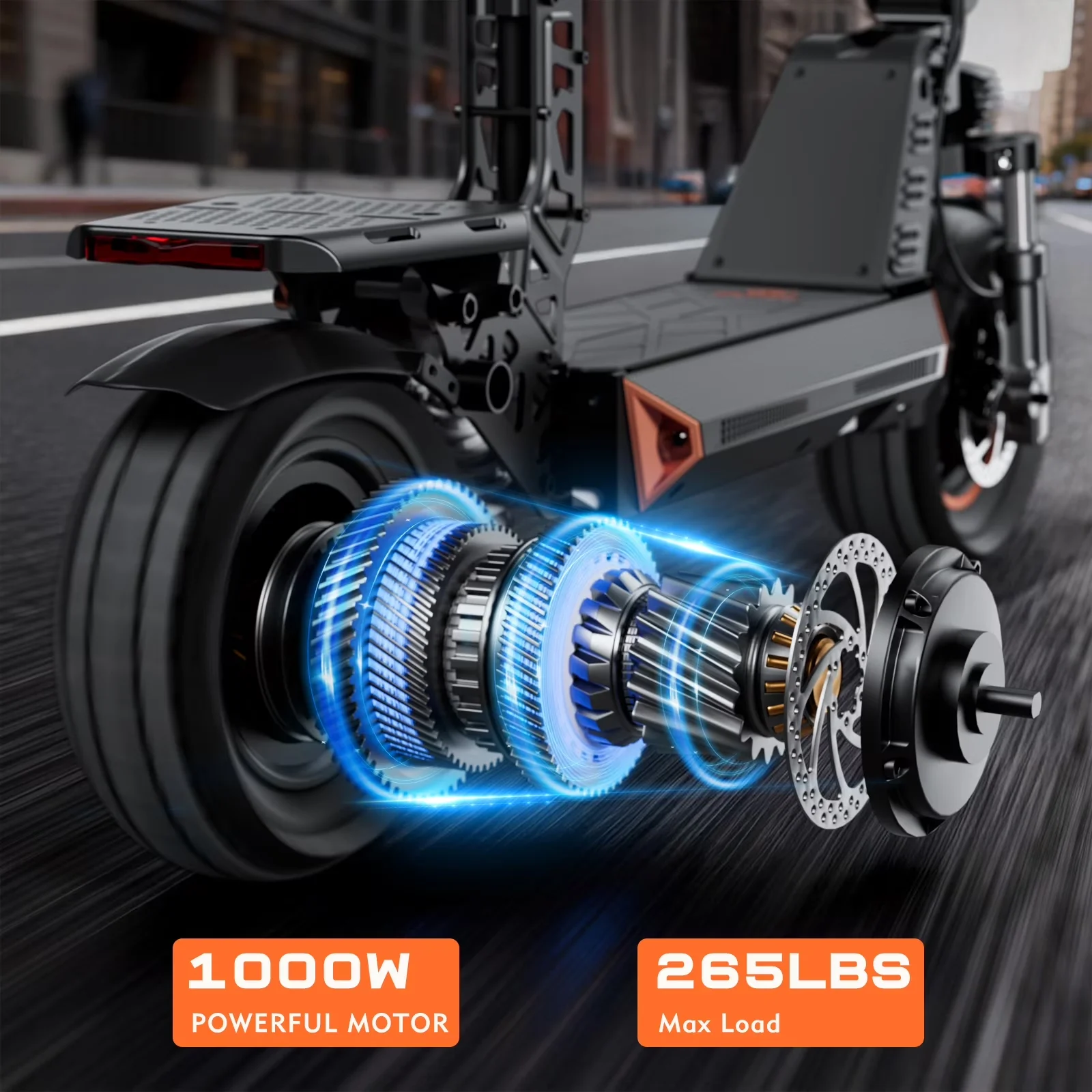 Scooter Stylish with 3200W, Headlights, Electric - Aluminum Black - Commercial Quality Model 20DB99