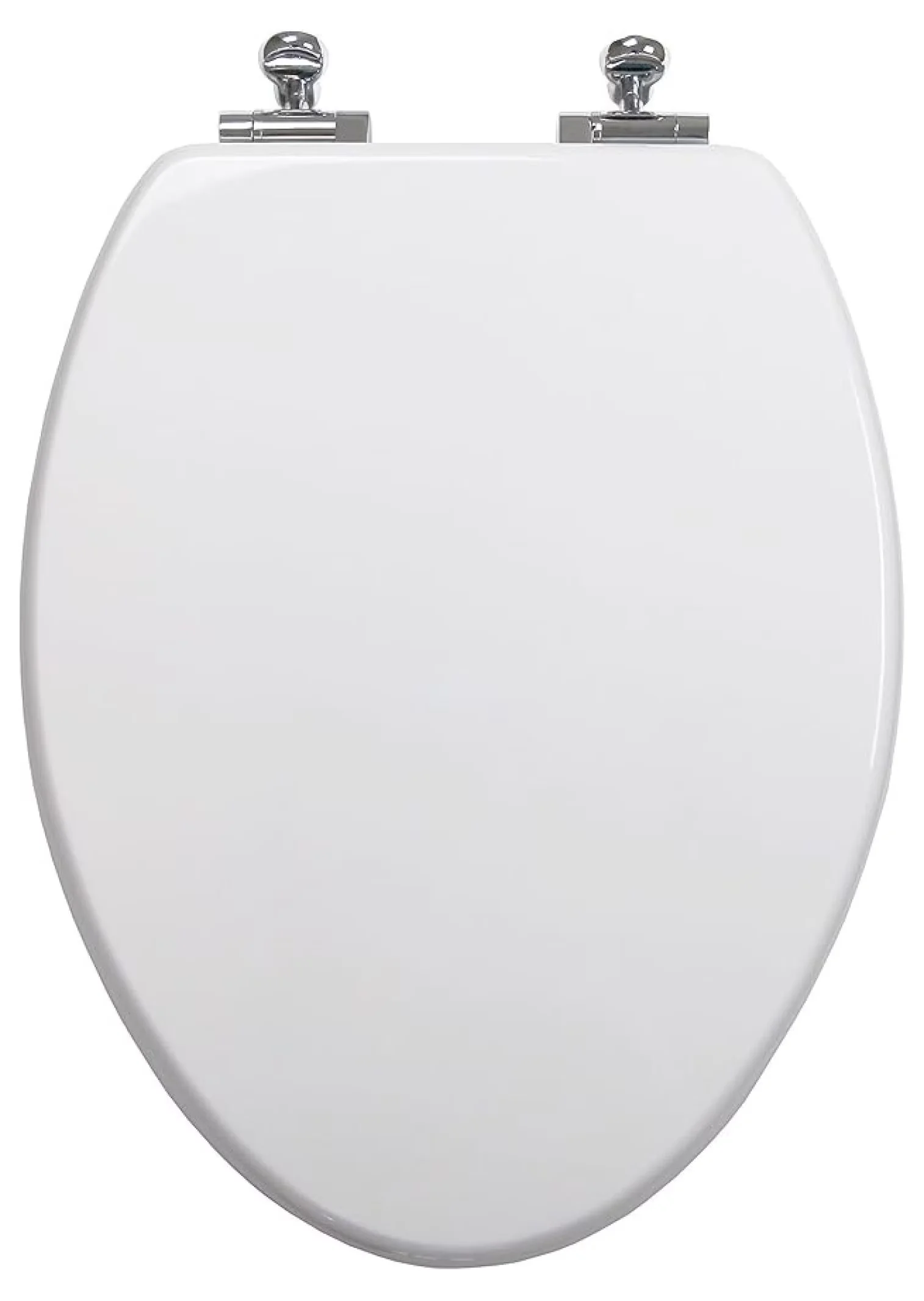 Toilet Seats And Lid Essential with Easy Installation, Slow-Close Lid - White Wood Model E53974