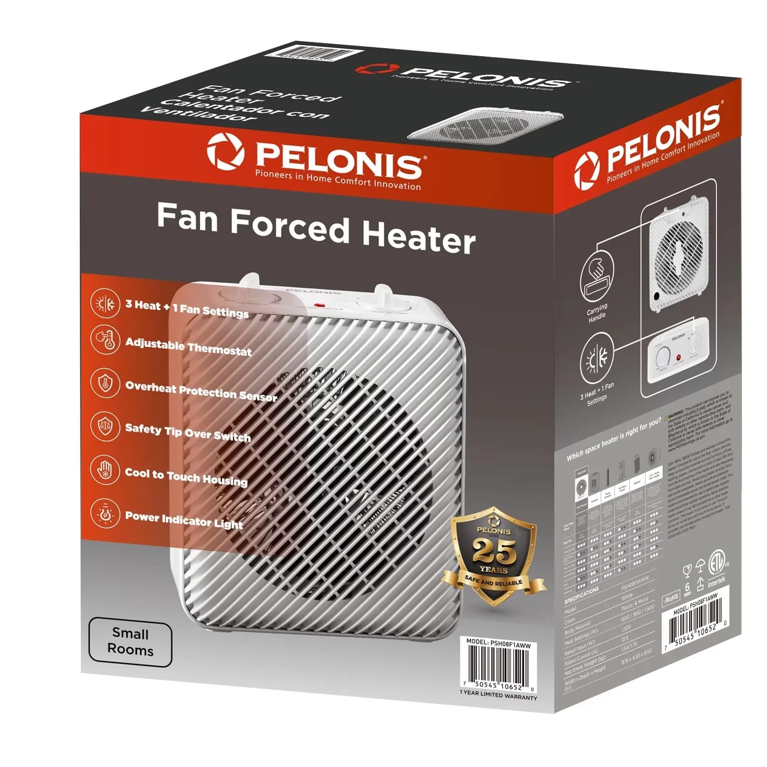 Compact Portable And Electric Space Heater with 1500W, Automatic Shutoff, Adjustable - White Model 427264