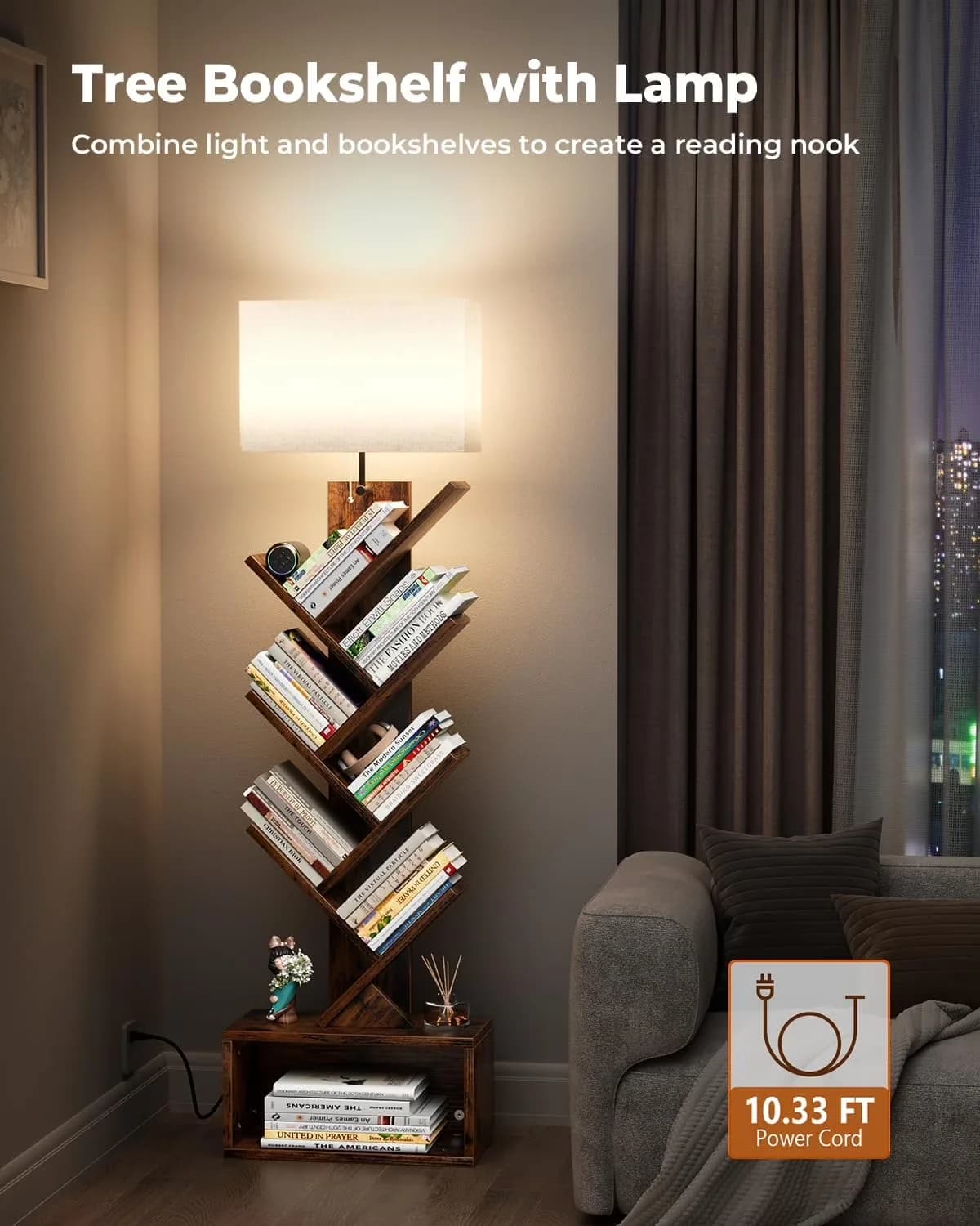 Durable Floor Lamp with LED, 9W, 9W 3-Color - Fabric Multicolor - Low Maintenance Model C0114B