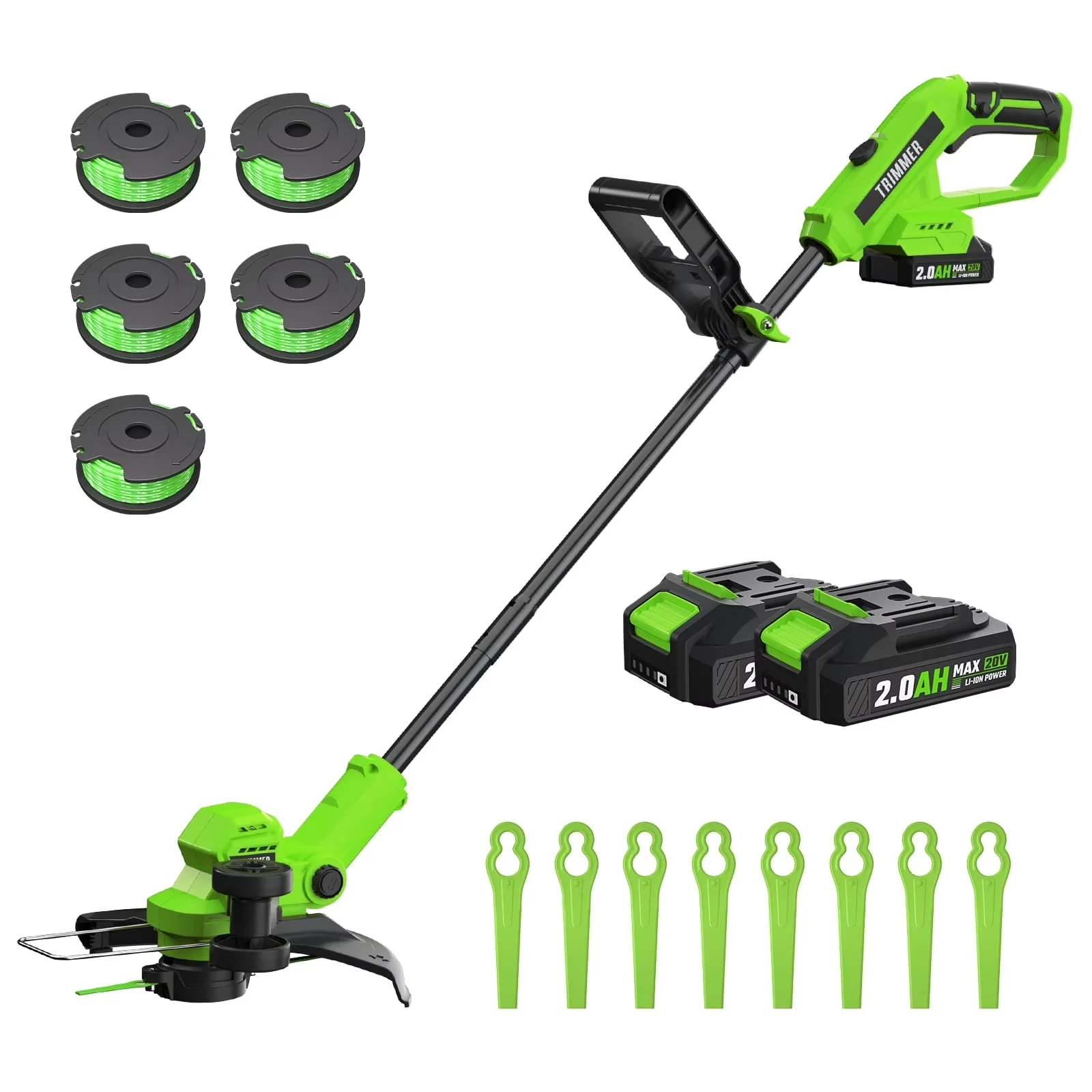 Durable String Trimmer with Battery, 20V, Brushless - Heavy Duty Model 512991