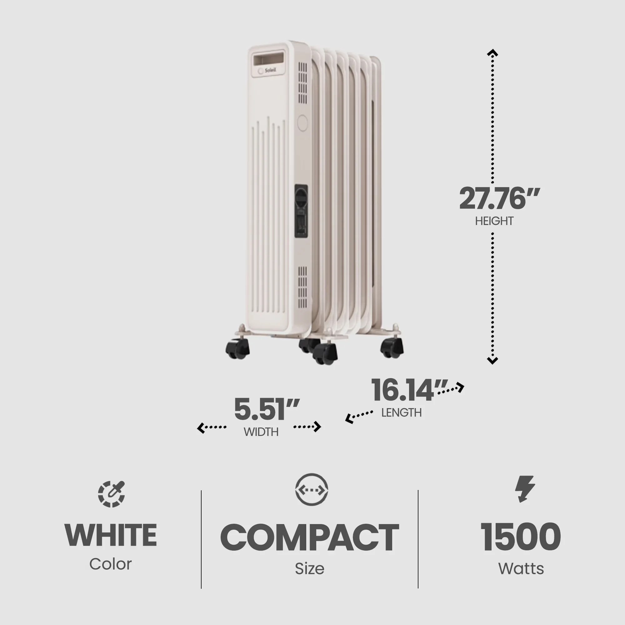 Quality Portable And Electric Space Heater with Adjustable, Color: White, 3 Heat Settings - White Model D2E670