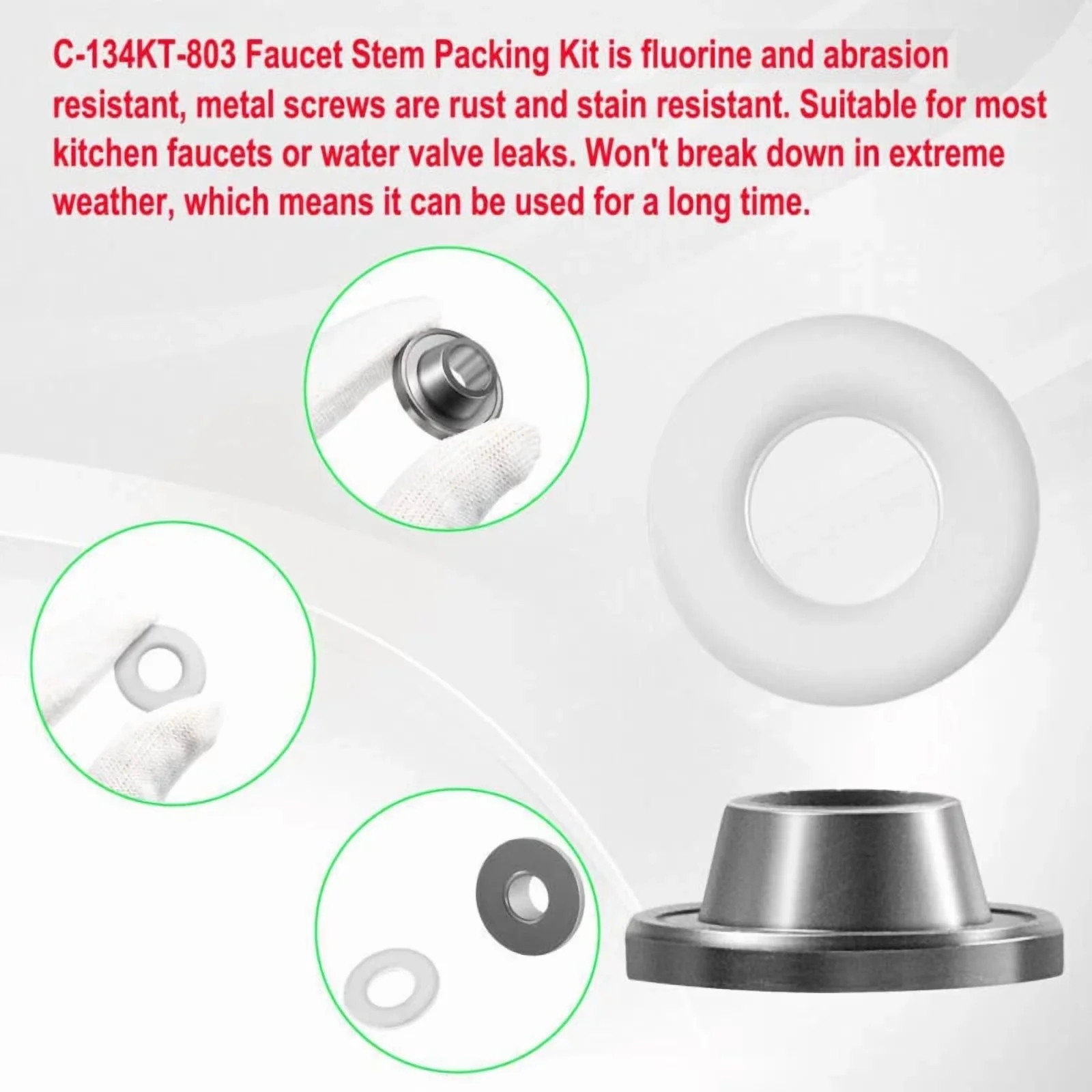 Kitchen Renovation Quality with C-134Kt-803 Faucet Stem Packing Kit, Easy to use and practical for everyone. - Model F96A02