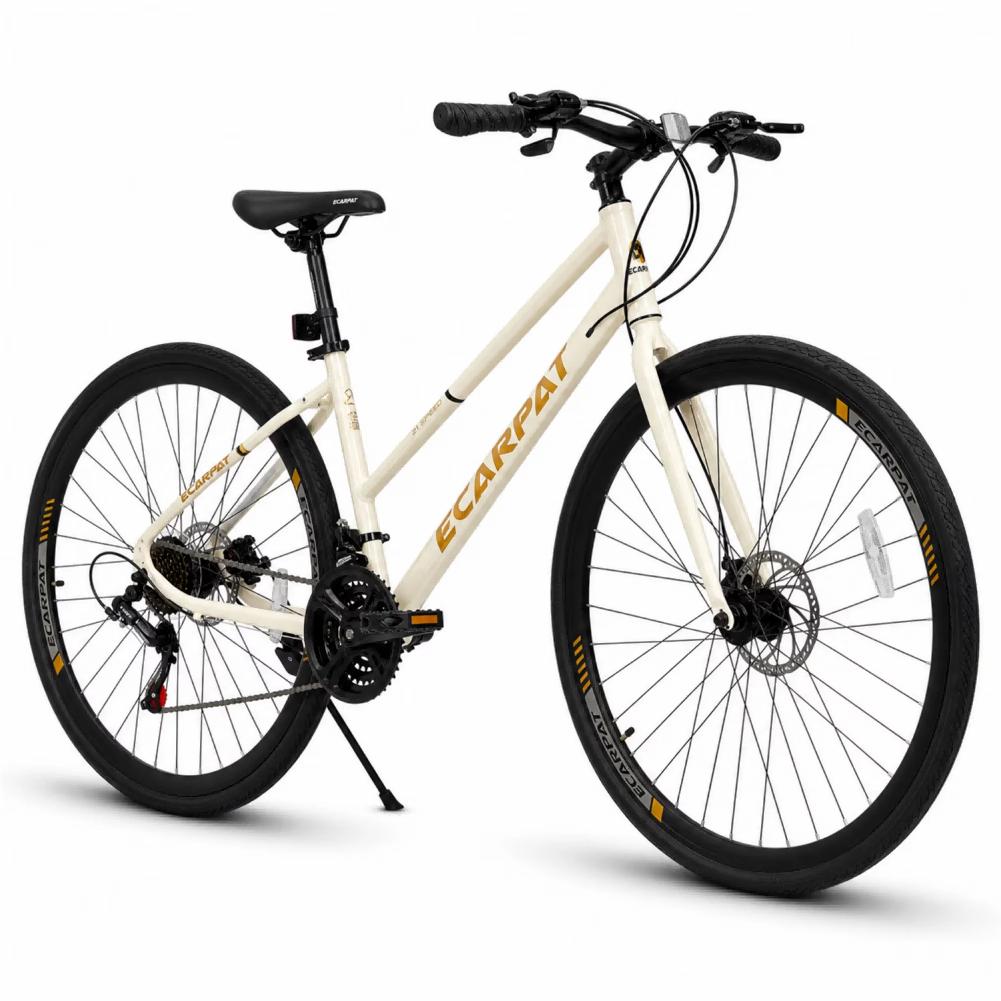Road Bike Stylish with 21-Speed Gear, 700Cx35, Disc Brakes - White - Satisfaction Guaranteed Model 62D47F