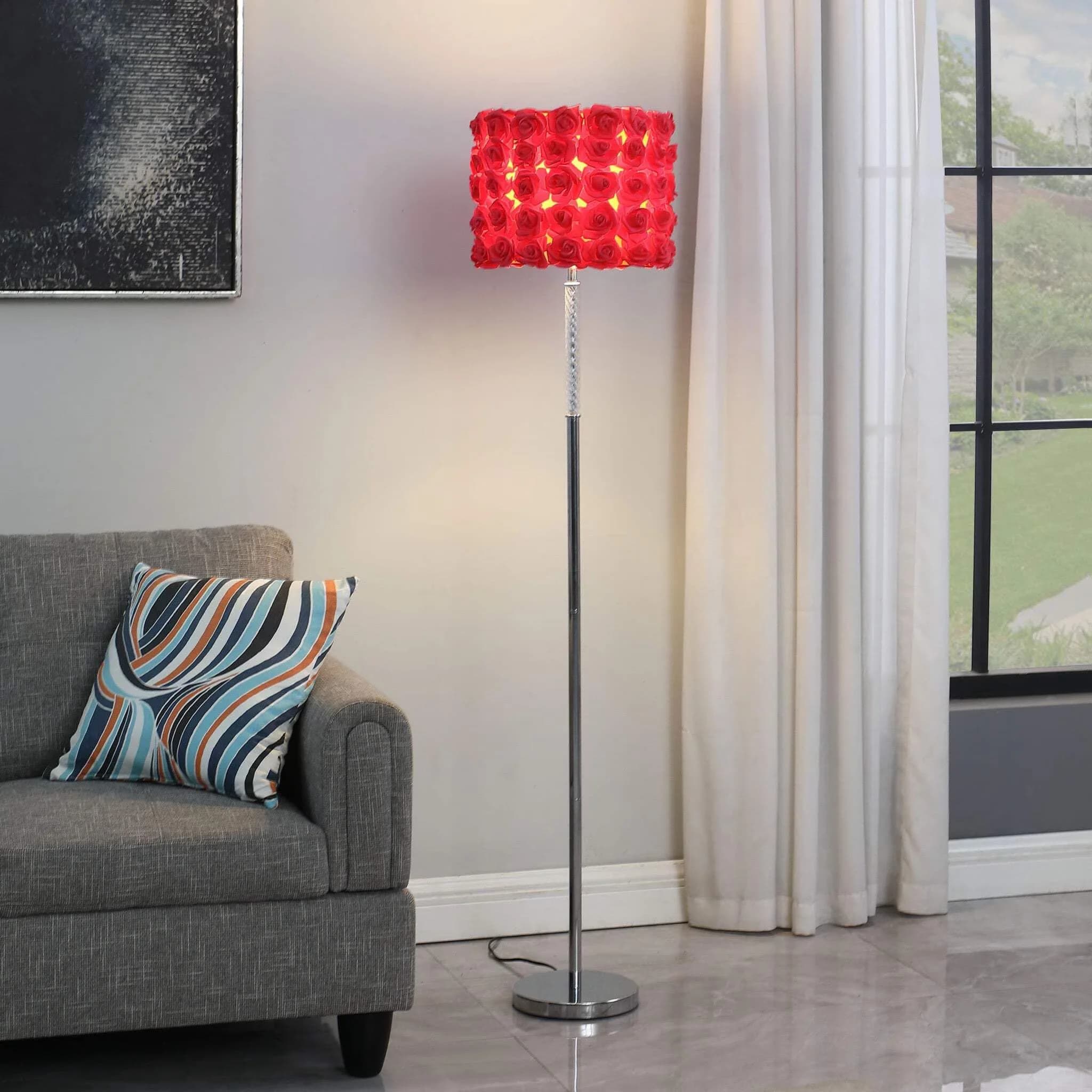 Reliable Floor Lamp with Incandescent, Standard Lamps, Item weight: 9.0 pounds - Steel Red Model 73A587