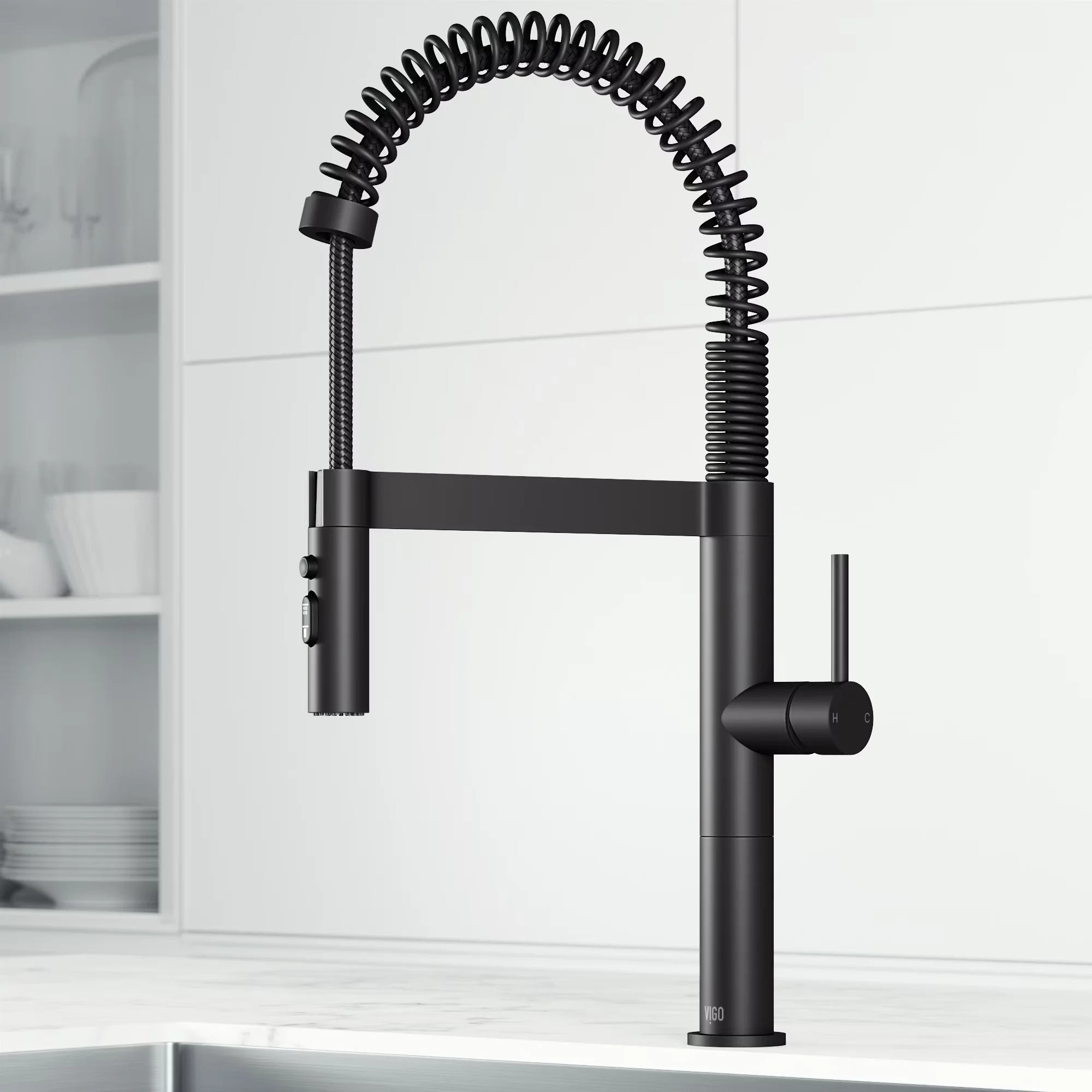 Sleek Kitchen Renovation with Easy To Clean, 360 Degree Swivel, Mounting Hardware Included - Brass Black Model 458543