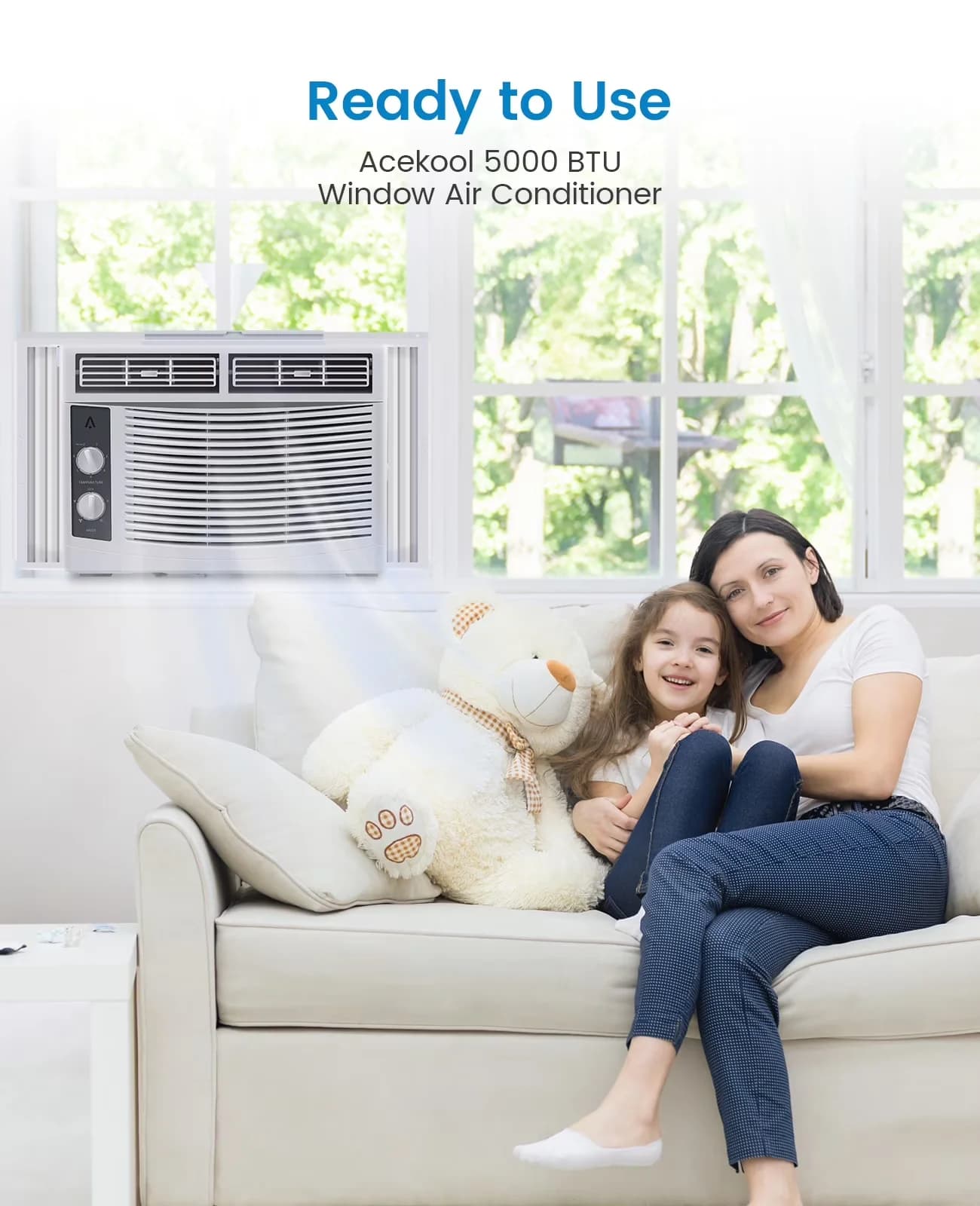 Stylish Air Conditioner with 5000 BTU, Energy Efficient, 5000 BTU Window - Whtie Model 8A3865