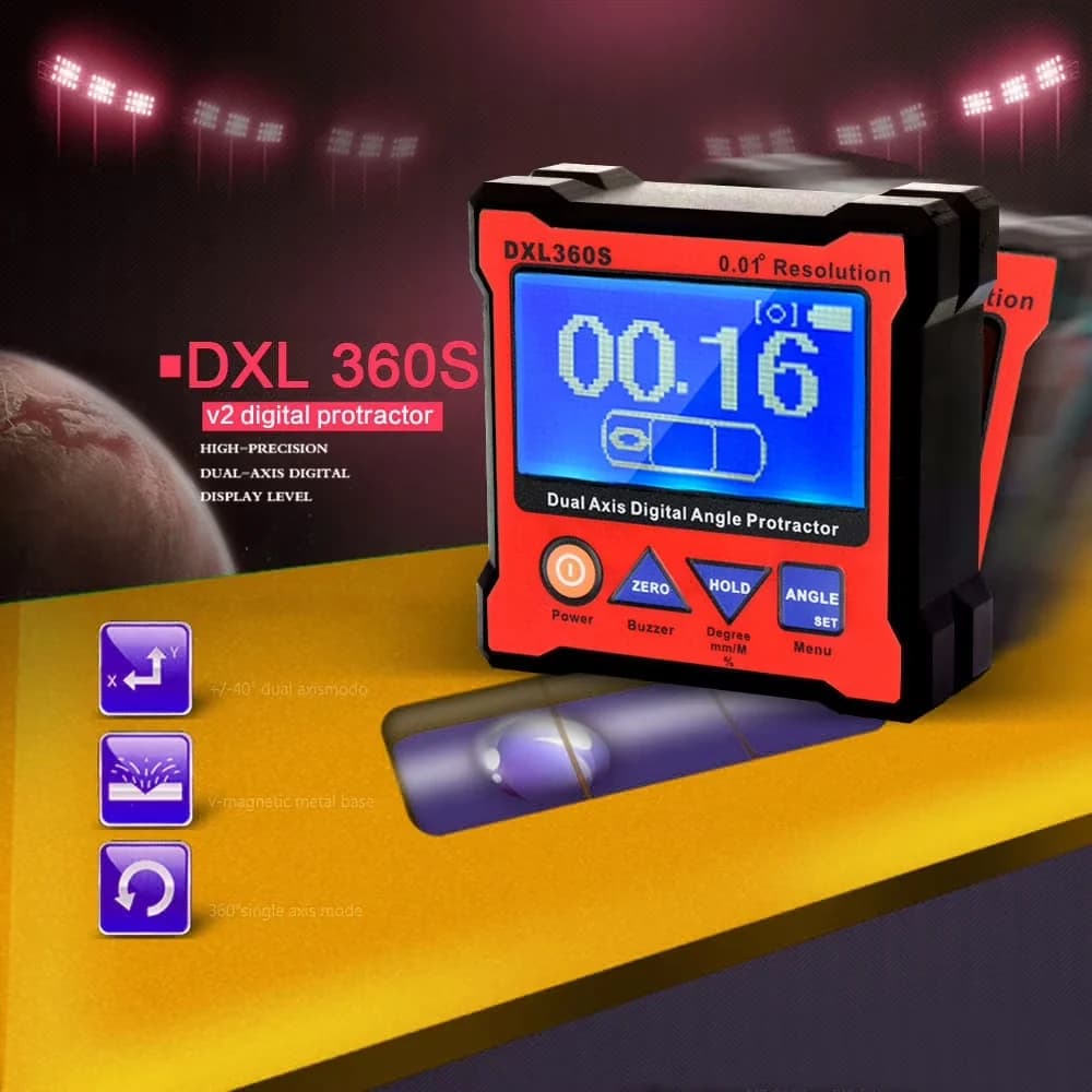 Measuring Layout Efficient with Battery, Magnetic, spirit level - Red 100 Model D4FDC8