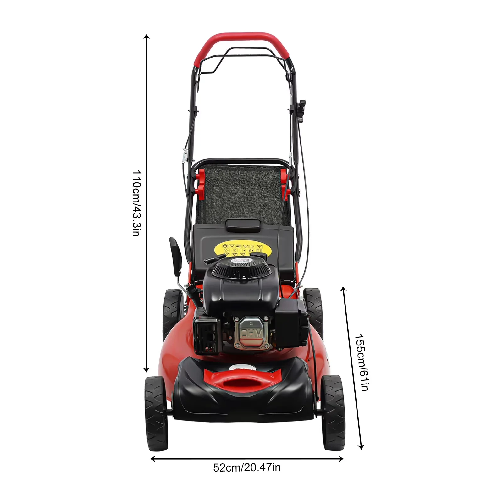 Push Mower Compact with Adjustable Cutting Height, Self-Propelled Gas Lawn 5HP 140CC - Red Model 494C23