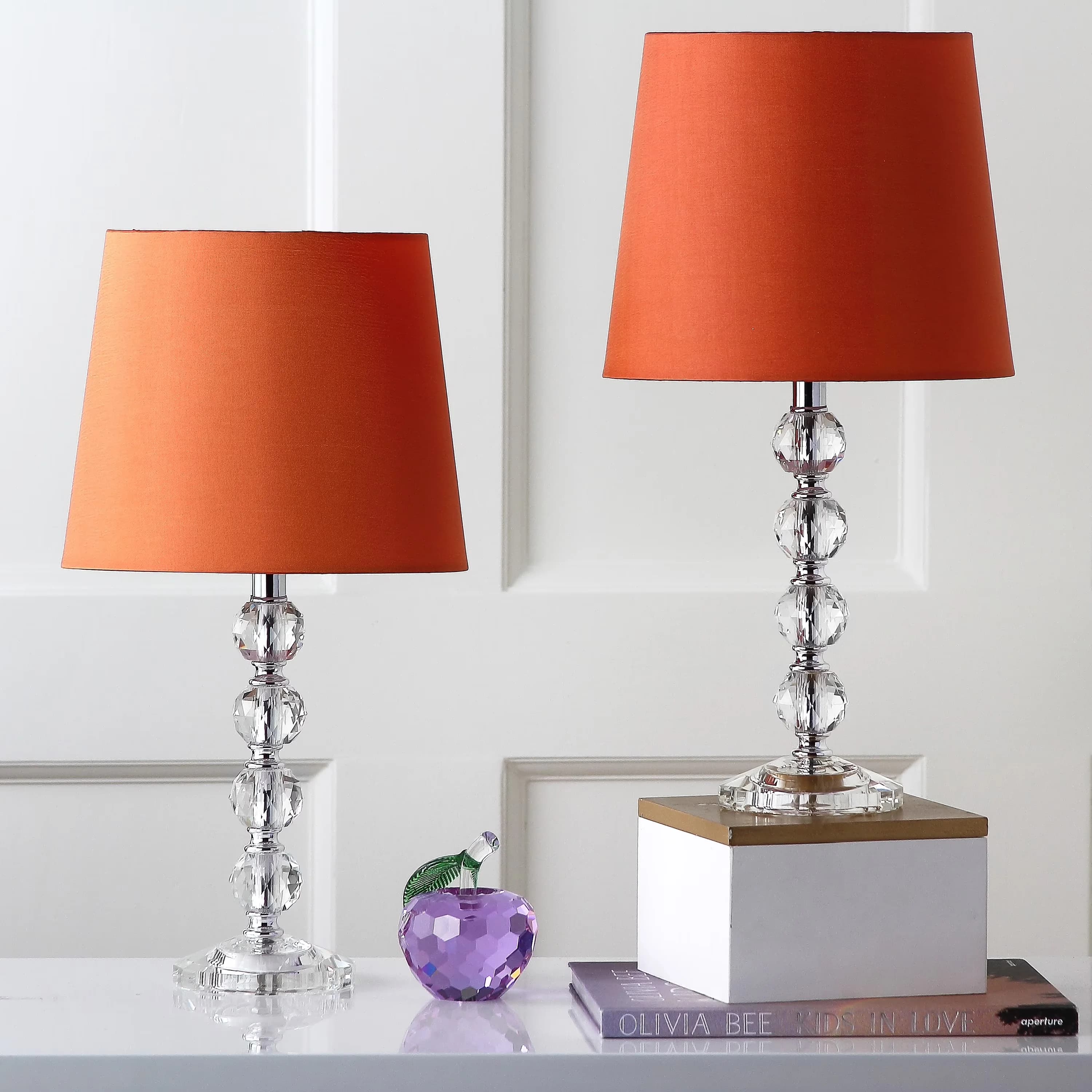Lamp Set Compact with Modern, Durable frame for long lasting longevity, Color: Clear - Multicolor Crystal Model D6F4CD