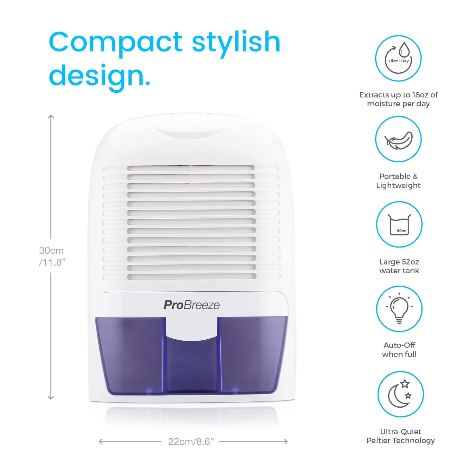 Innovative Humidifier with Energy Efficient, Electric Dehumidifier, 3.2 Pint Capacity - White Model A28A49