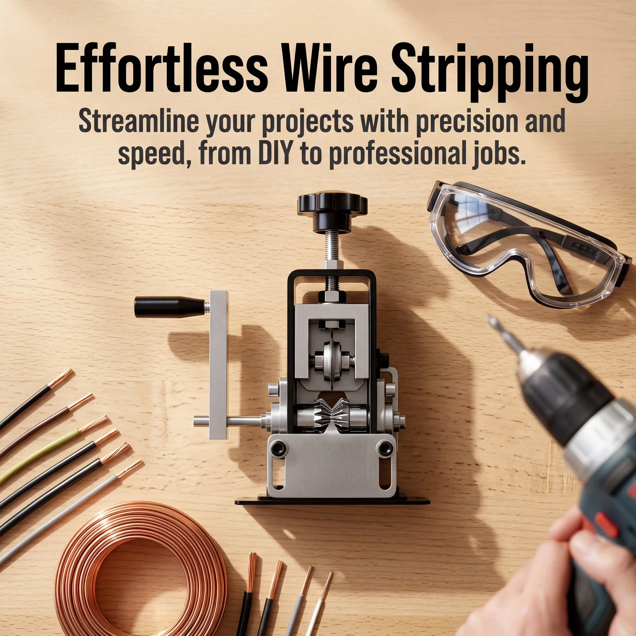 Woodworking Versatile with With Handle, Easy To Operate, Manual Wire Stripping Machine - Black S Model 03AC0A