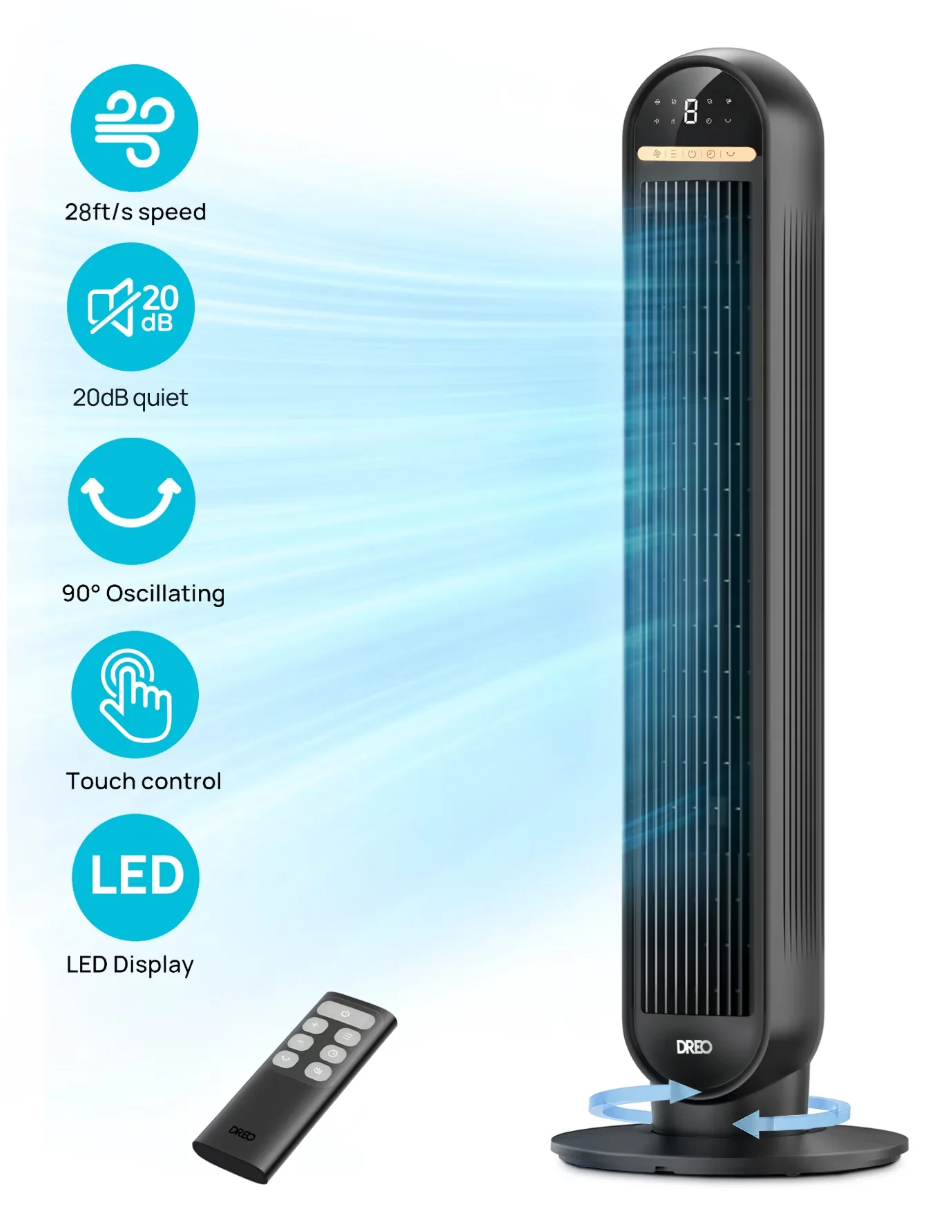 Durable Fans In Cooling with Remote Controlled, Oscillating - Plastic for Home Model C7AFC2