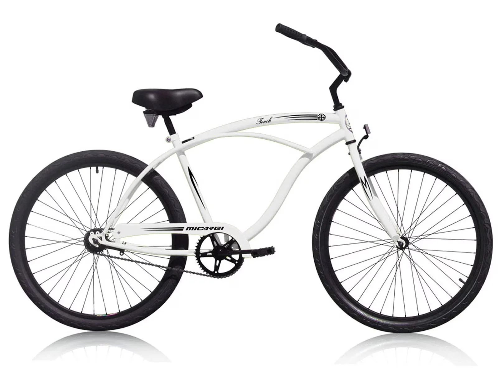 Quality Cruiser Bike with White - White 26 In - Quality Construction Model B4F968