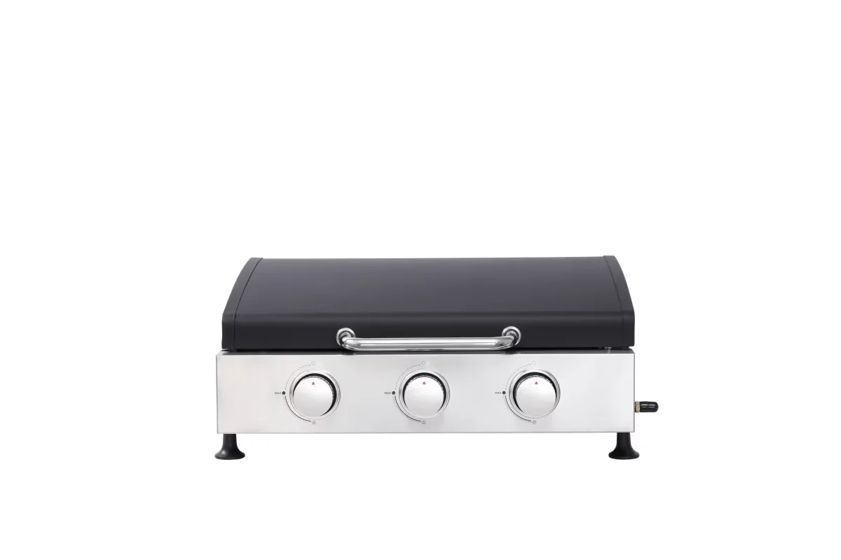 Quality Gas Grill with 28650 BTU, Portable, 28650 BTU High-Powered - Metal Silver Model F5B253