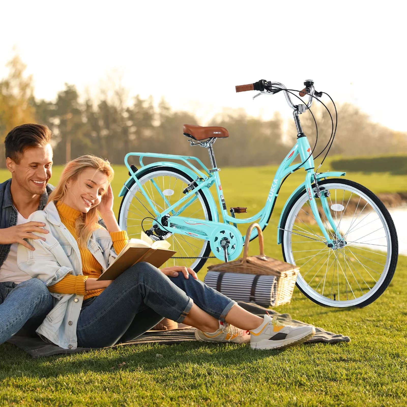 Modern Cruiser Bike with Adjustable Seat Height, Adjustable Speed - Blue Model 8A0B10