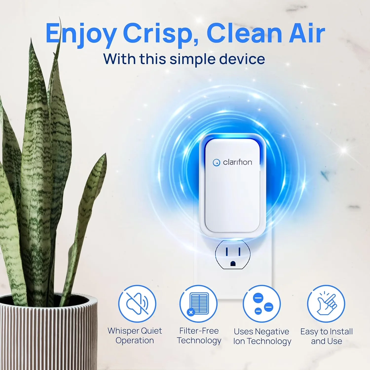 Efficient Air Purifier with Ionizers - White 3 Pack - Compact and Portable Model 827E1A