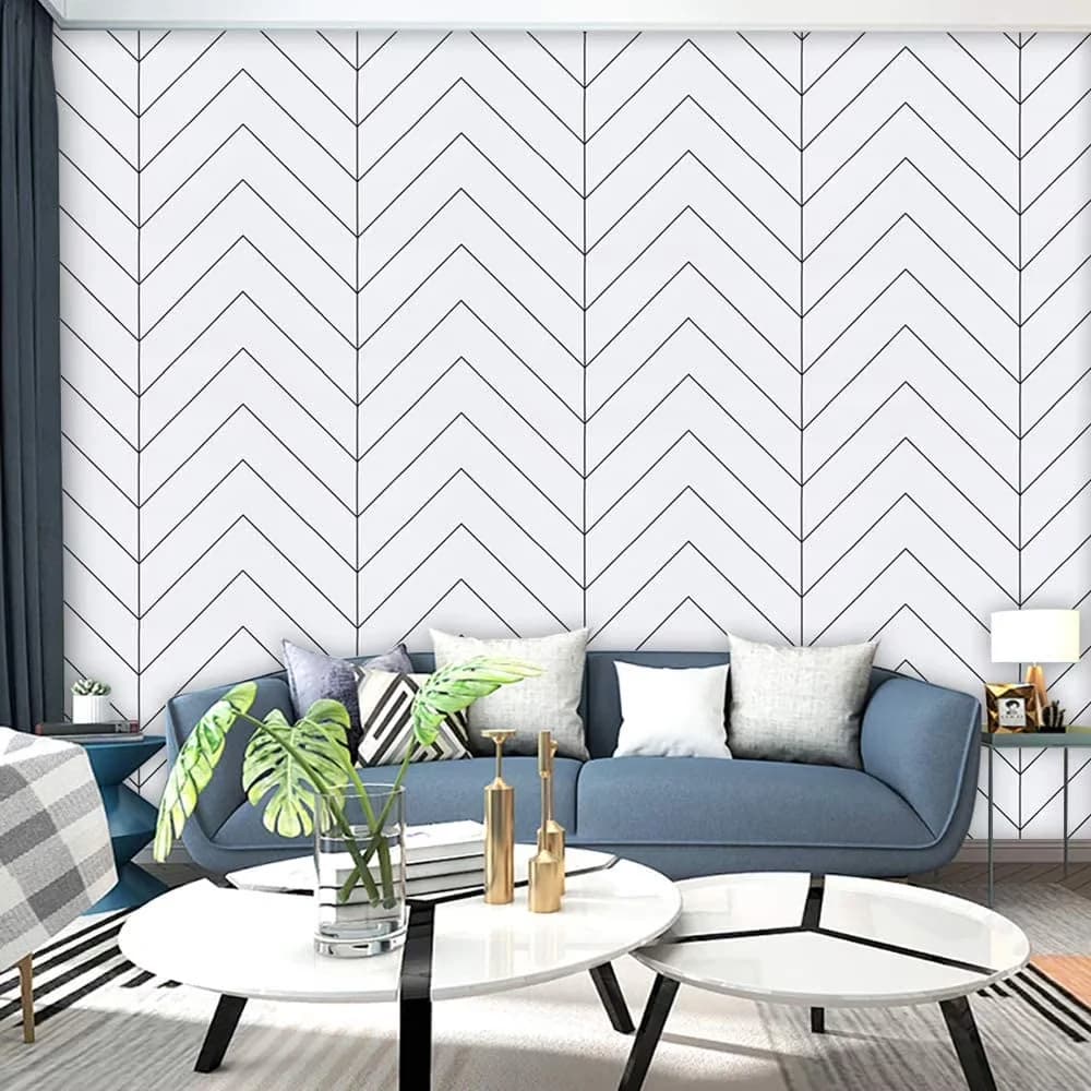 Wallpaper Innovative with Removable, Waterproof - Pvc White for Living Room, Bedroom Model CF81D5