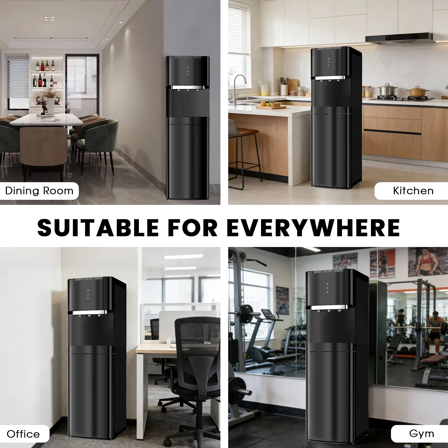 Water Filtration Professional with Child Safely Lock, Temperature Control - Black Plastic Model B88713