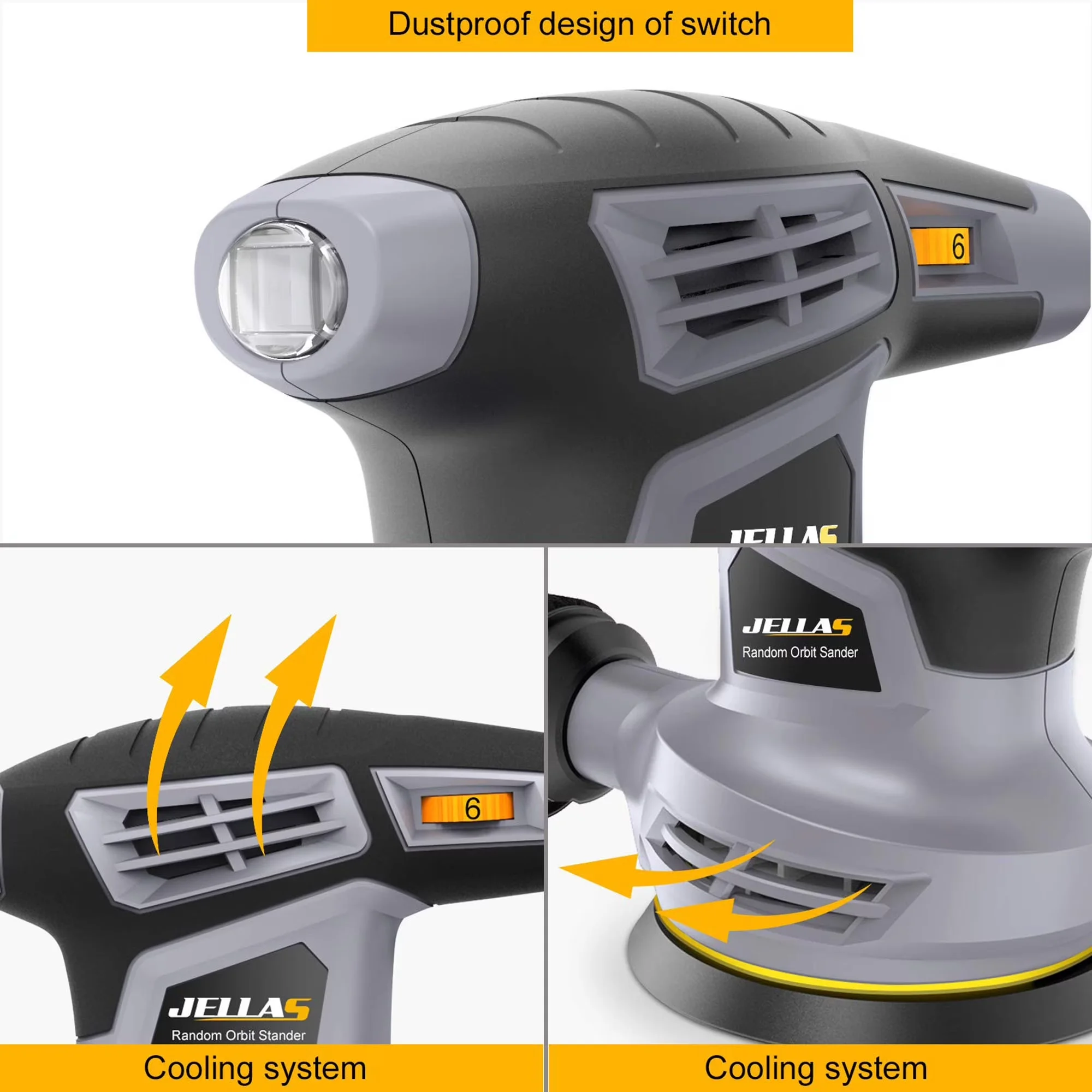 Power Tool Versatile with Ergonomic Design, Easy Clean, 5-Inch Random Orbital Sander - Model 6C2643