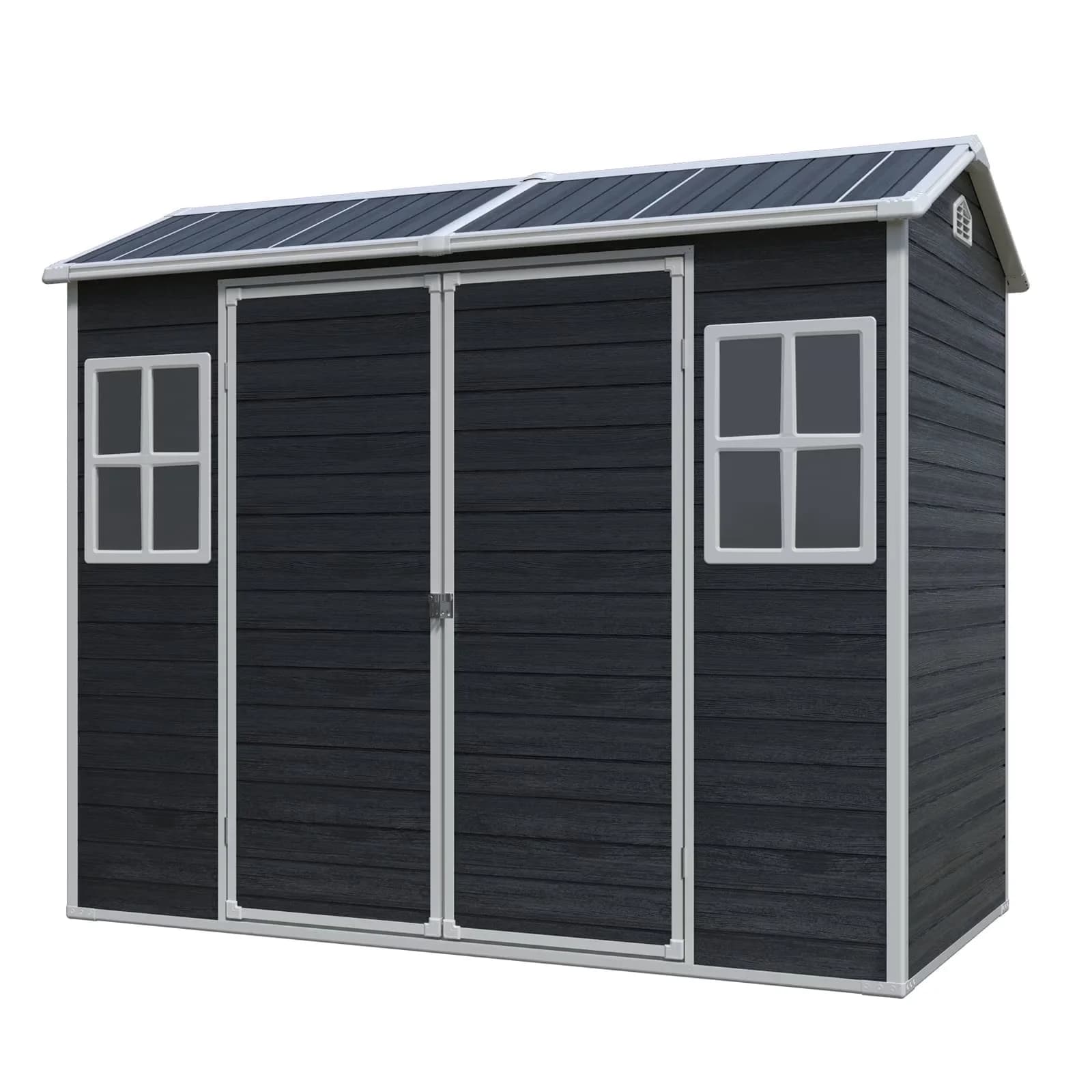 Sleek Shed with Mold Resistant, Uv Resistant, Floor - Polypropylene Black Model 95738E