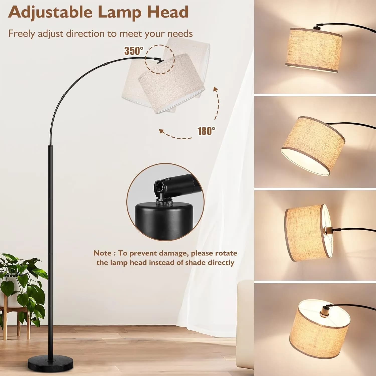 Innovative Floor Lamp with LED, Modern, Energy Efficient - Metal Beige Model 31D2FB