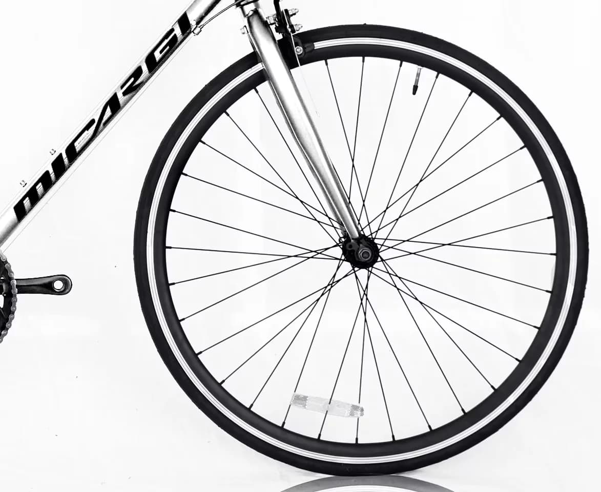 Modern Road Bike with Adjustable Seat Height, White - White 700C - Built to Last Model 51B5B7