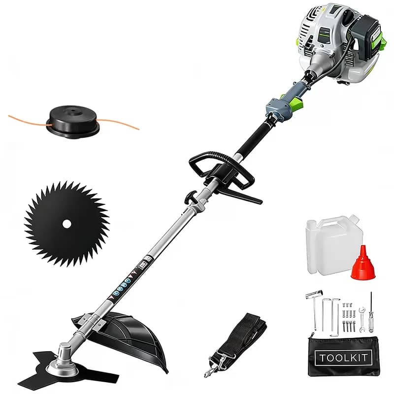 Modern String Trimmer with Attachment Capable, Includes Head, 3-in-1 2-Stroke & Brush Cutter - Green for Garden Model 10E5FC