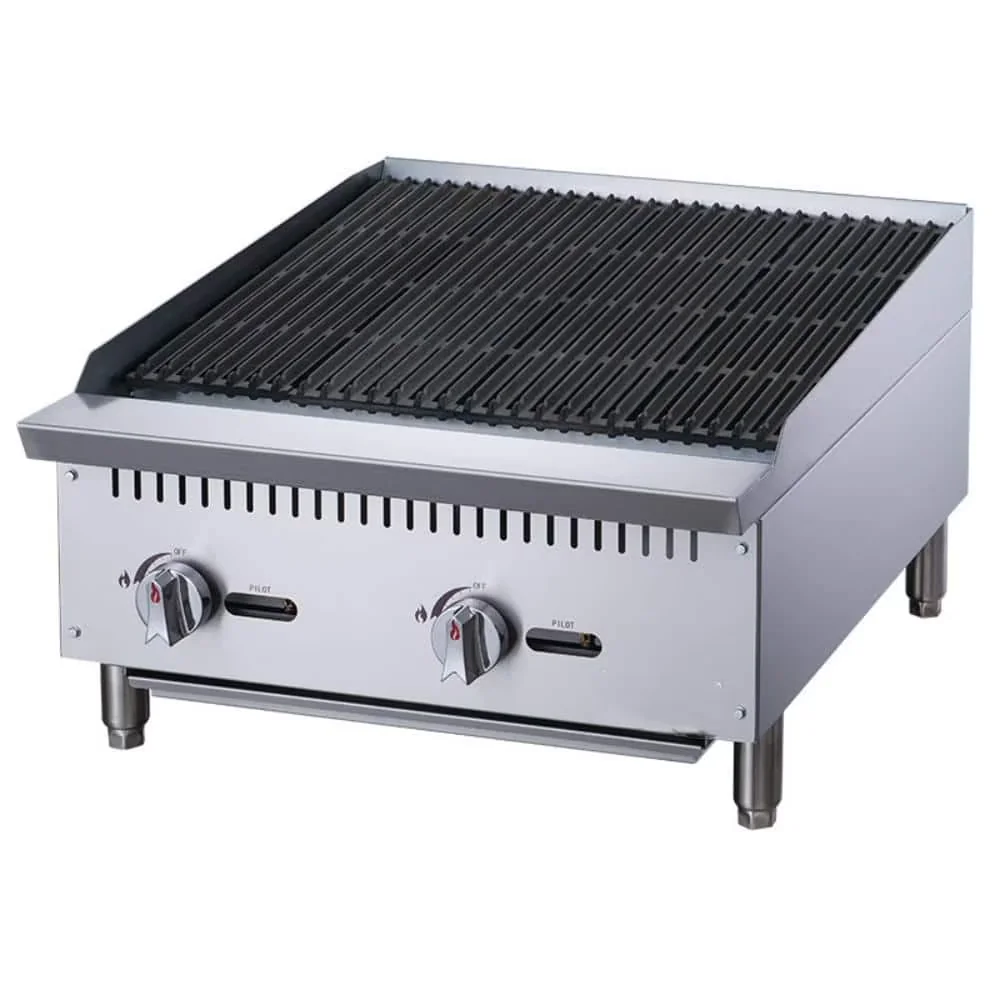 Durable Flat Top Grill with NSF Commercial Charboriler - Silver Stainless Steel Model 2FAFFA