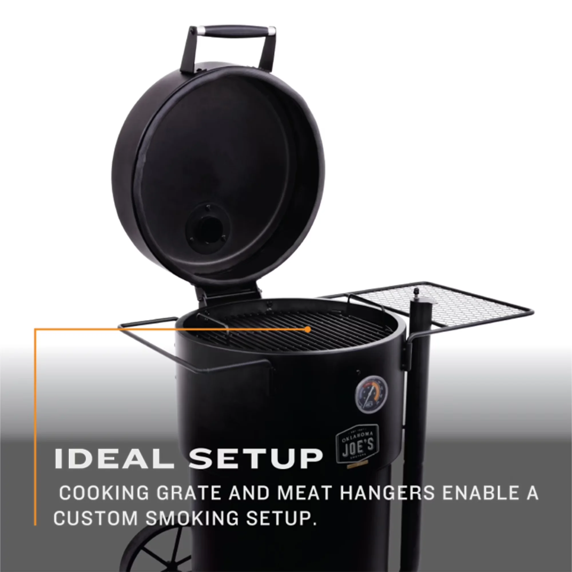 Smoker Professional with Bronco Drum, Material: Steel - Black Heavy Duty Steel Model E5873A