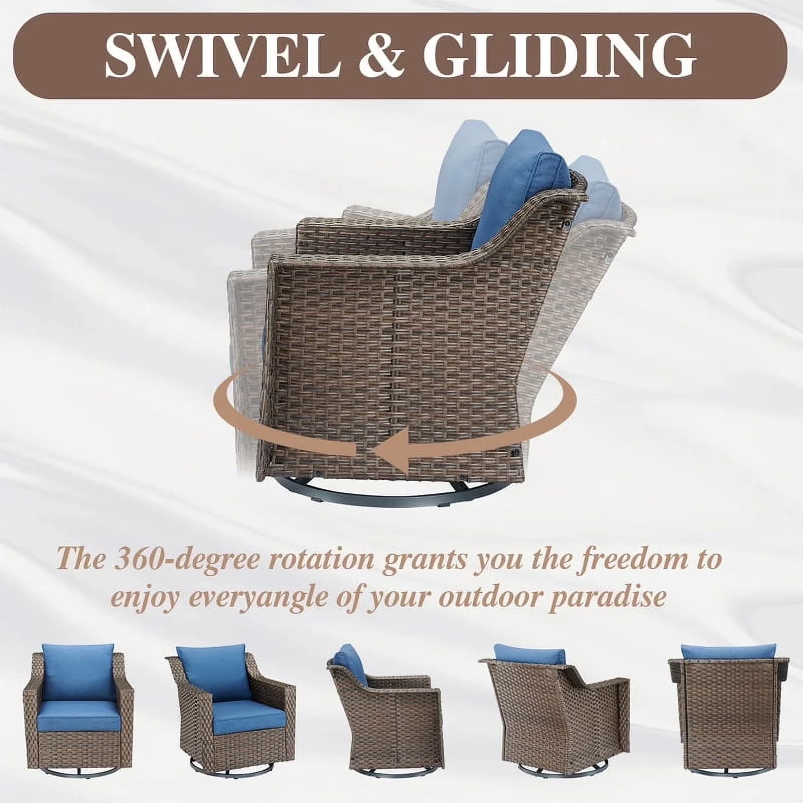 Premium Outdoor Sofas Sectional with Contemporary, Waterproof - Steel,Wicker Model FF2EB0