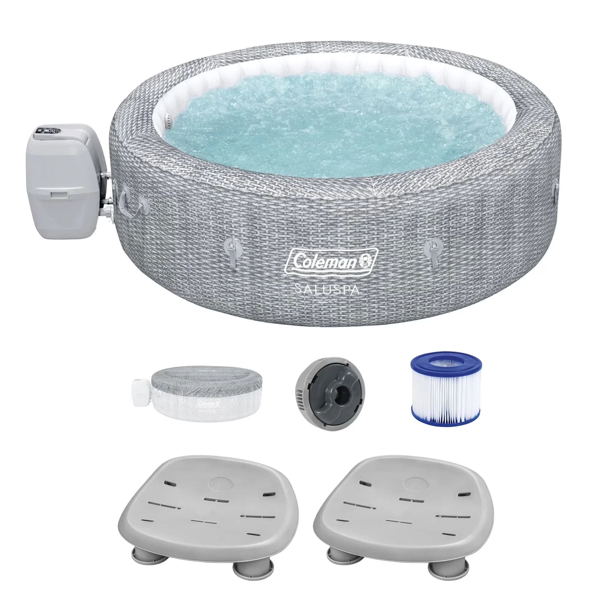 Efficient Hot Tub with Inflatable - Gray P09144 - Industrial Grade Model CBB417