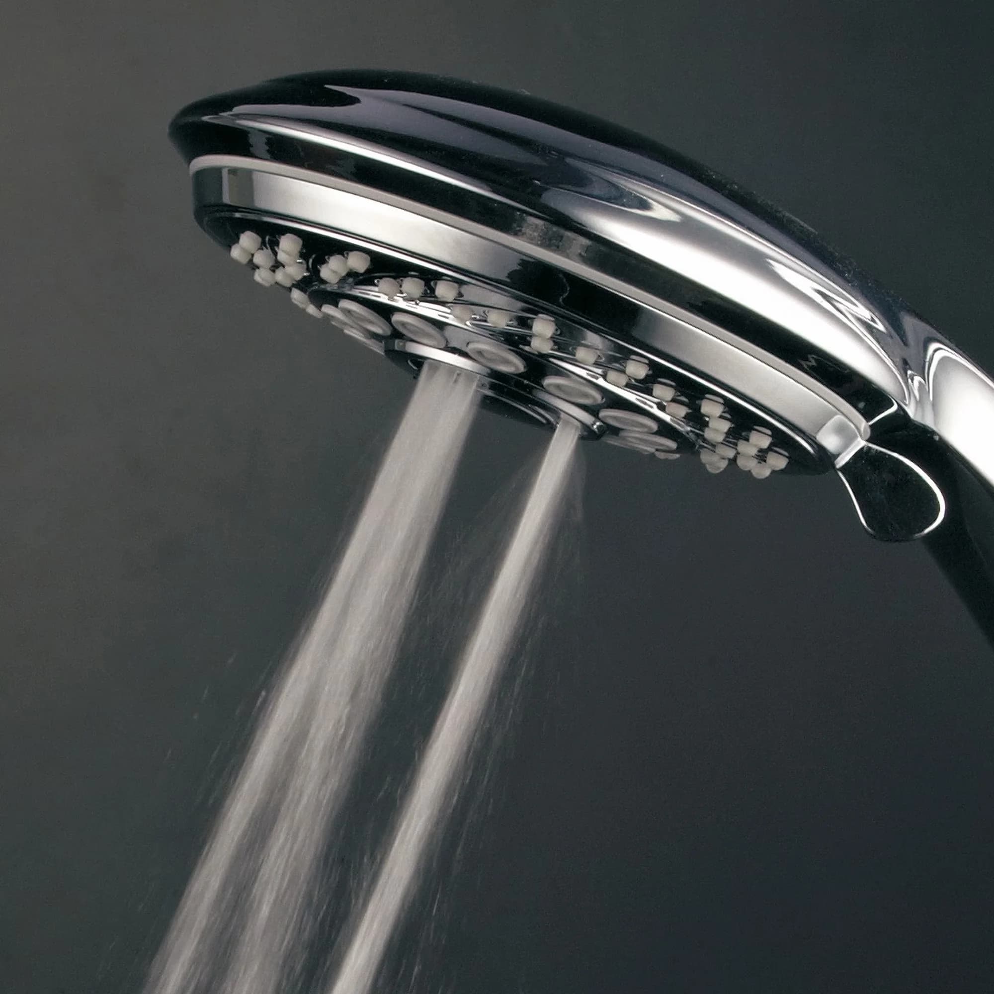 Professional Shower Head with Handheld, Large 4" Spiral chrome face, Chrome - Silver Chrome Model AC7D88