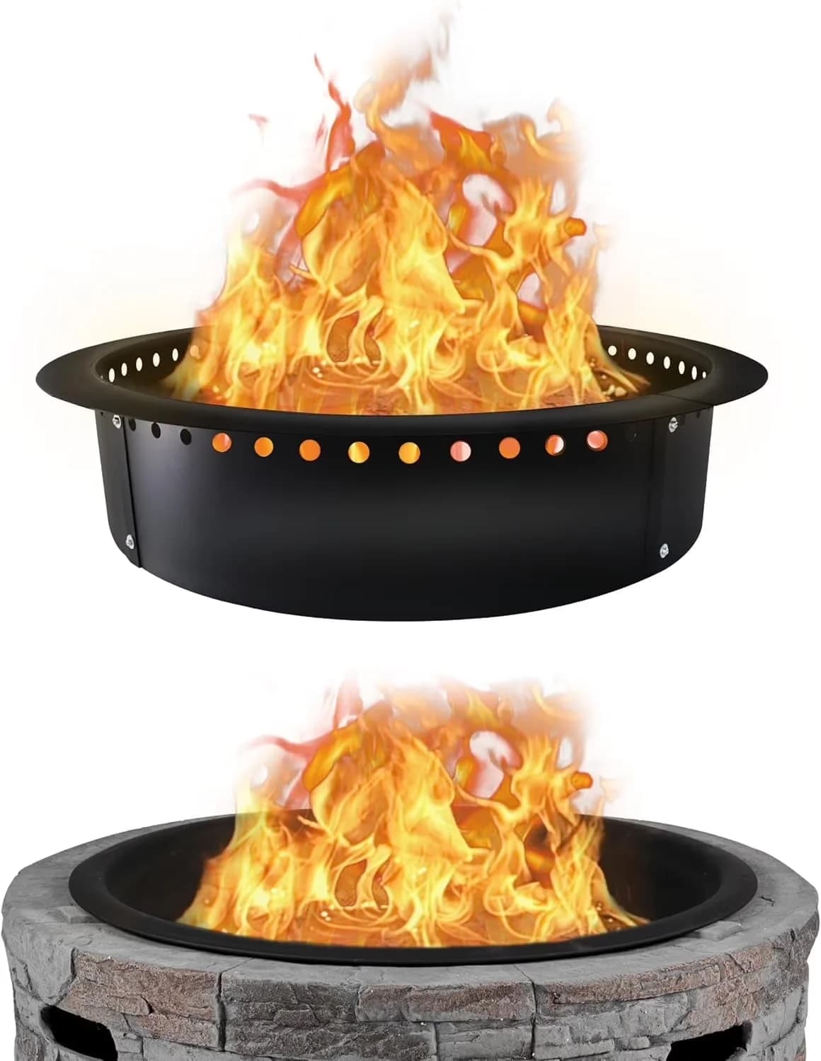 Outdoor Heating Premium with Rust Resistant, Smokeless, Portable - Carbon Steel Black for Outdoor, Camping Model 21B0B5