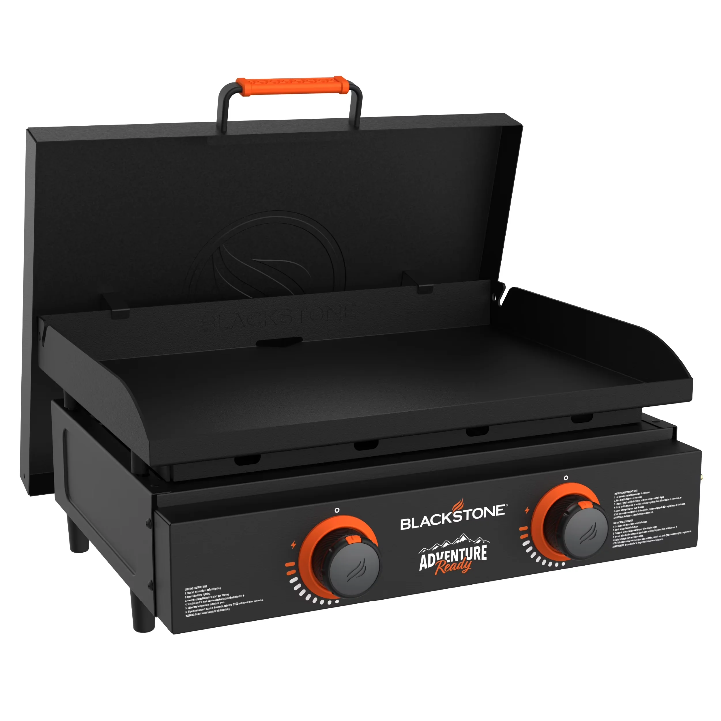 Classic Flat Top Grill with Grease Pan, 22in w/cover - Steel - Essential Collection Model 28FD42